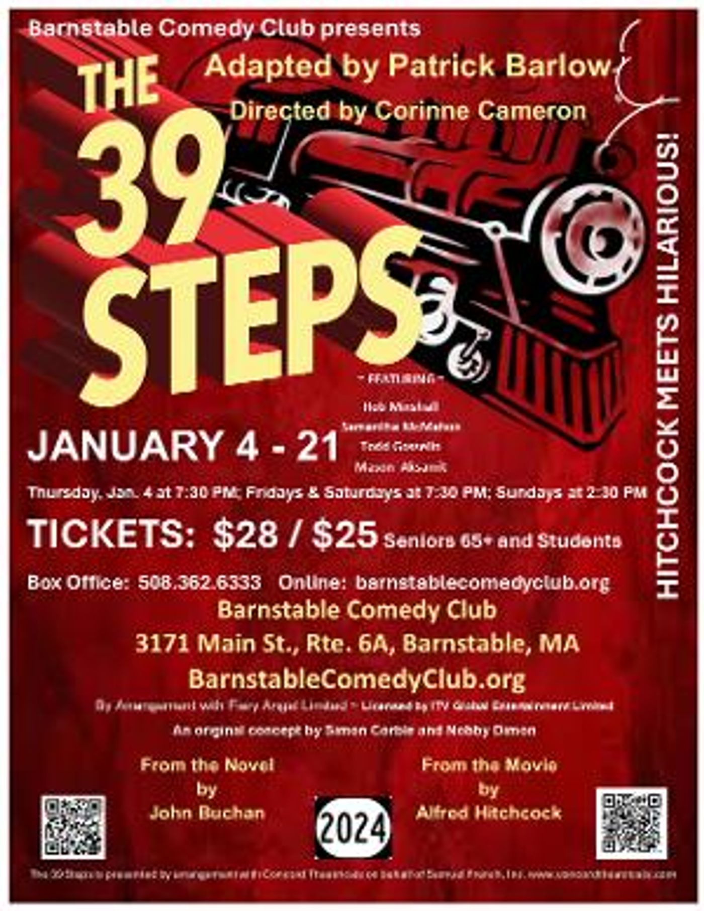 THE 39 STEPS Comes to The Barnstable Comedy Club in January  Image
