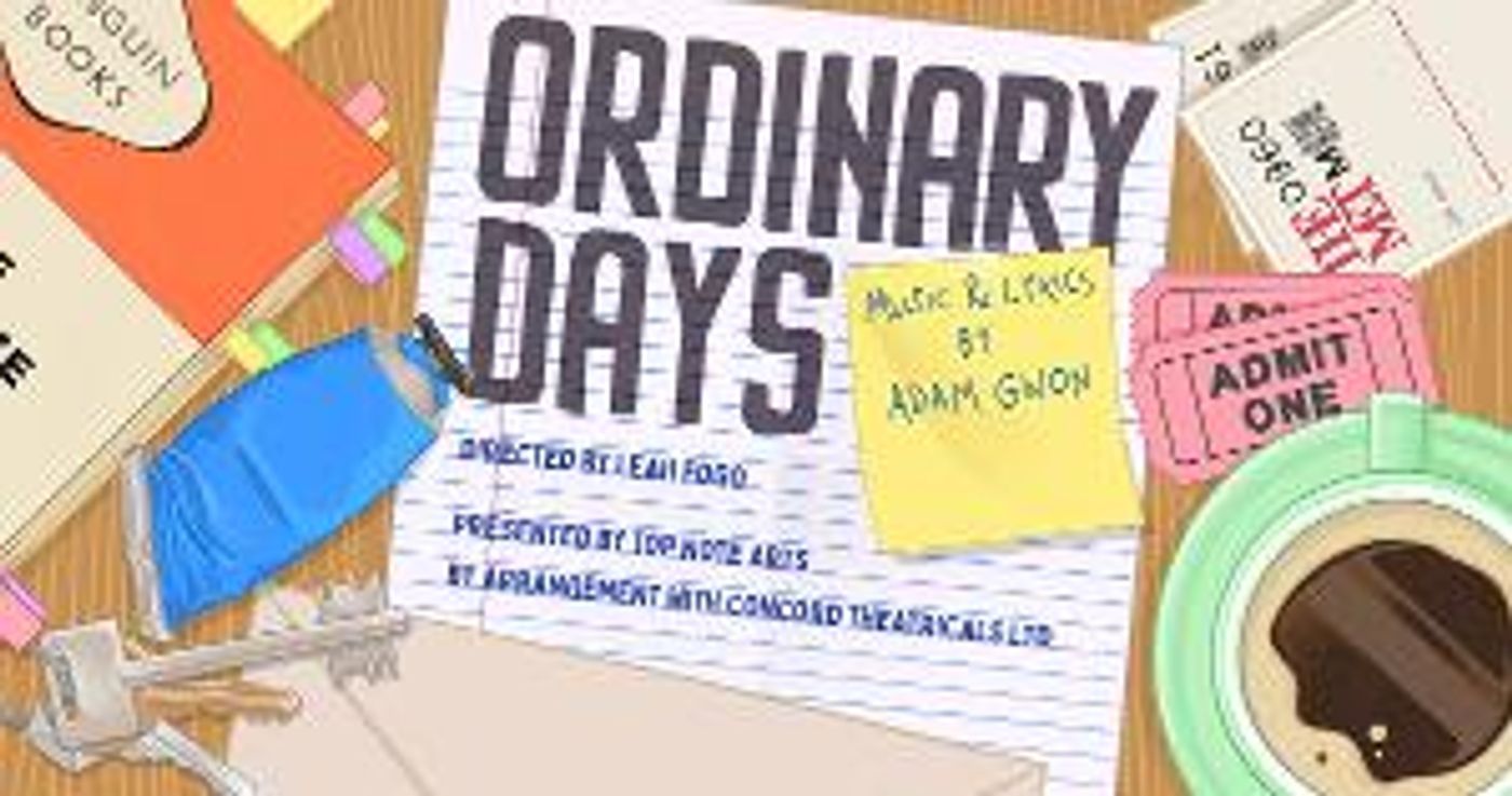 Top Note Arts To Present Virtual Production Of Adam Gwon's Musical ORDINARY DAYS  Image