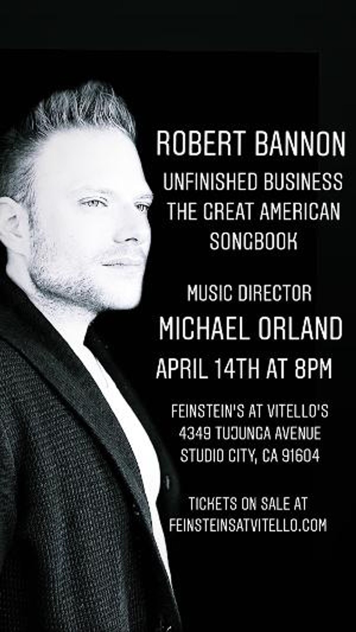 Robert Bannon to Make LA Debut At Feinstein's With Michael Orland  Image