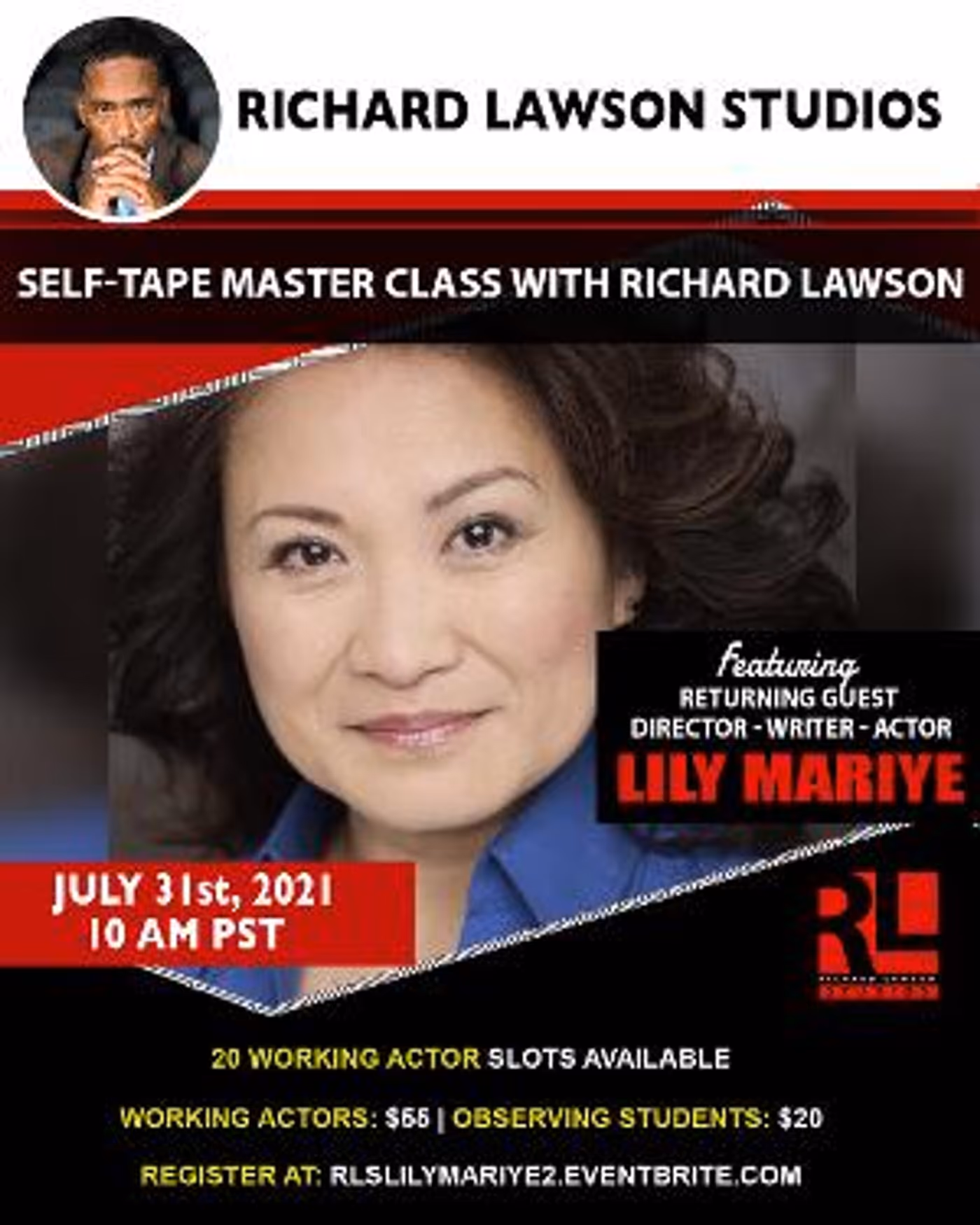 The Richard Lawson Studios Self Tape Master Class Series Returns With Lily Mariye  Image