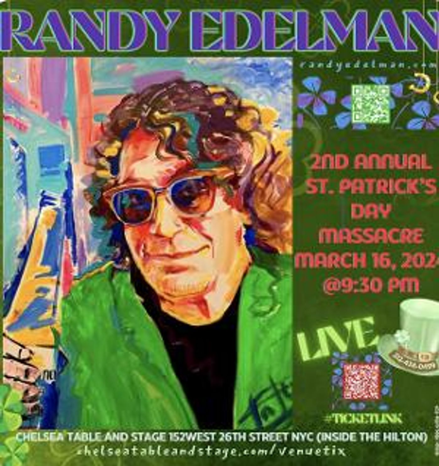 Composer Randy Edelman Presents 2nd Annual SAINT PATRICK'S DAY MASSACRE AT CHELSEA TABLE AND STAGE at Chelsea Table & Stage  Image