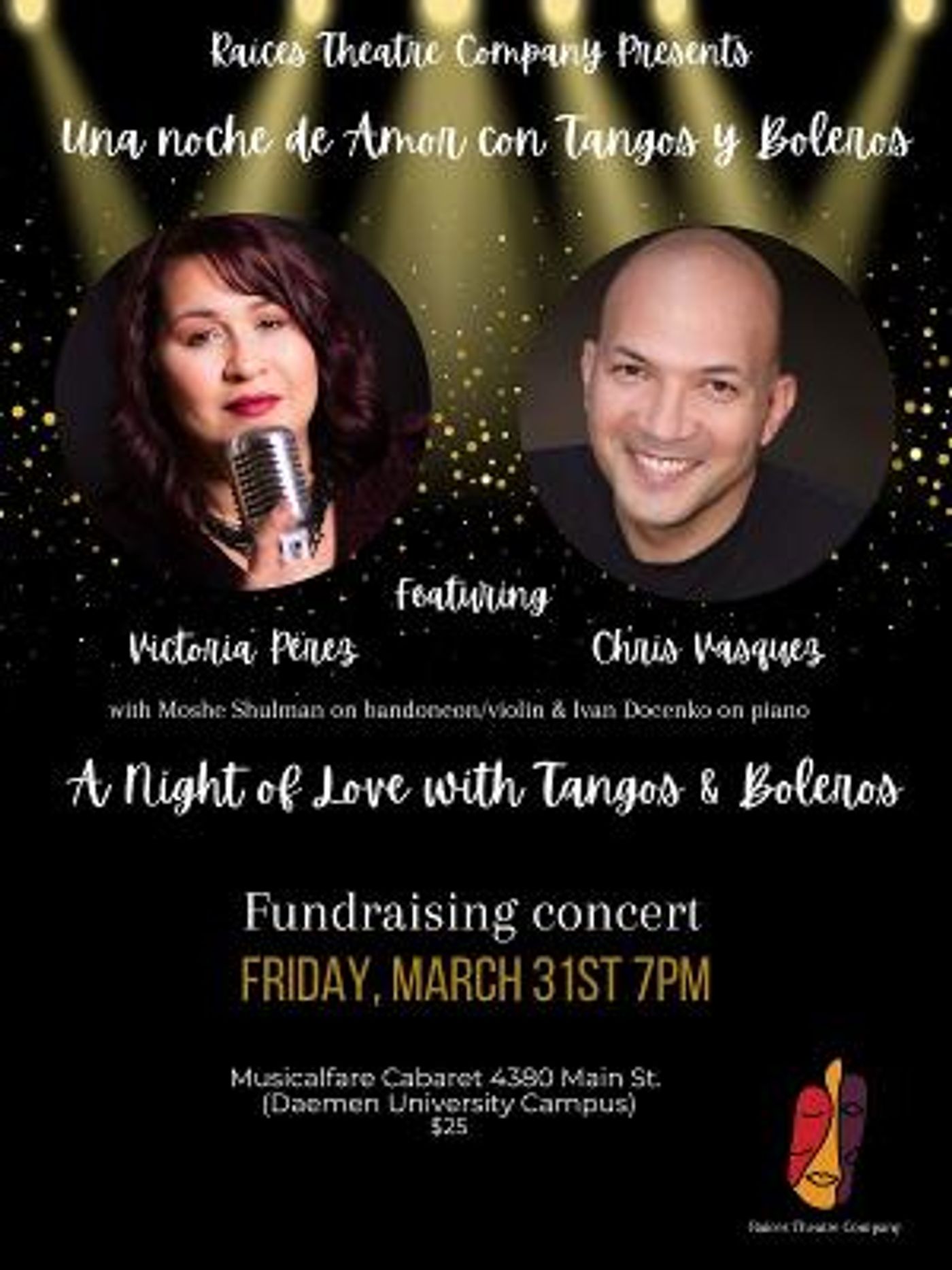 Raíces Theatre Company Announces Fundraising Concert Featuring Victoria Pérez And Chris Vásquez, March 31  Image