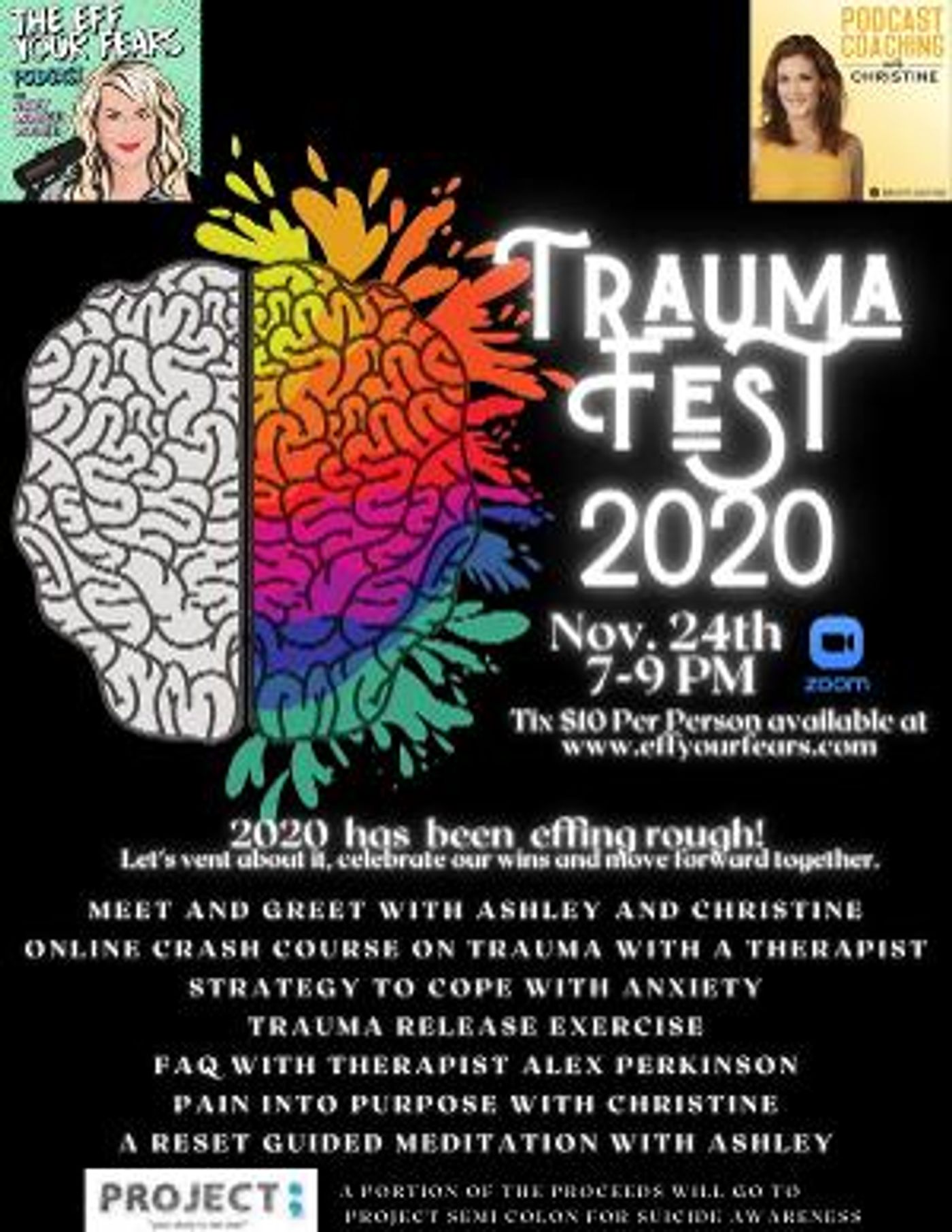 The Eff Your Fears Podcast and Podcast Coaching with Christine Present TRAUMA FEST 2020  Image