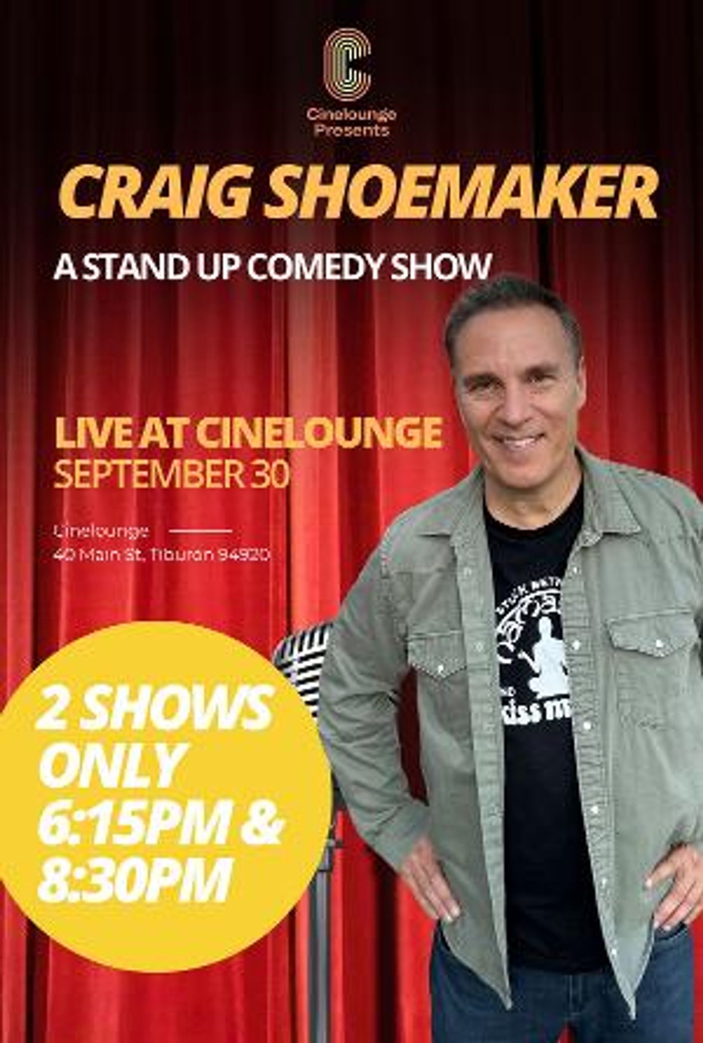 Craig Shoemaker to Perform Live at Cinelounge Tiburon This Month  Image