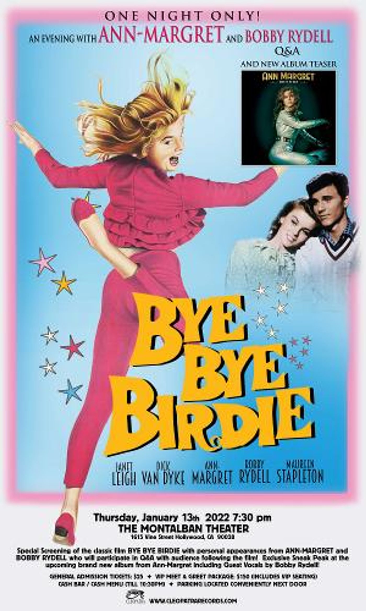 Ann-Margret And Bobby Rydell To Appear At BYE BYE BIRDIE Screening At The Montalban  Image