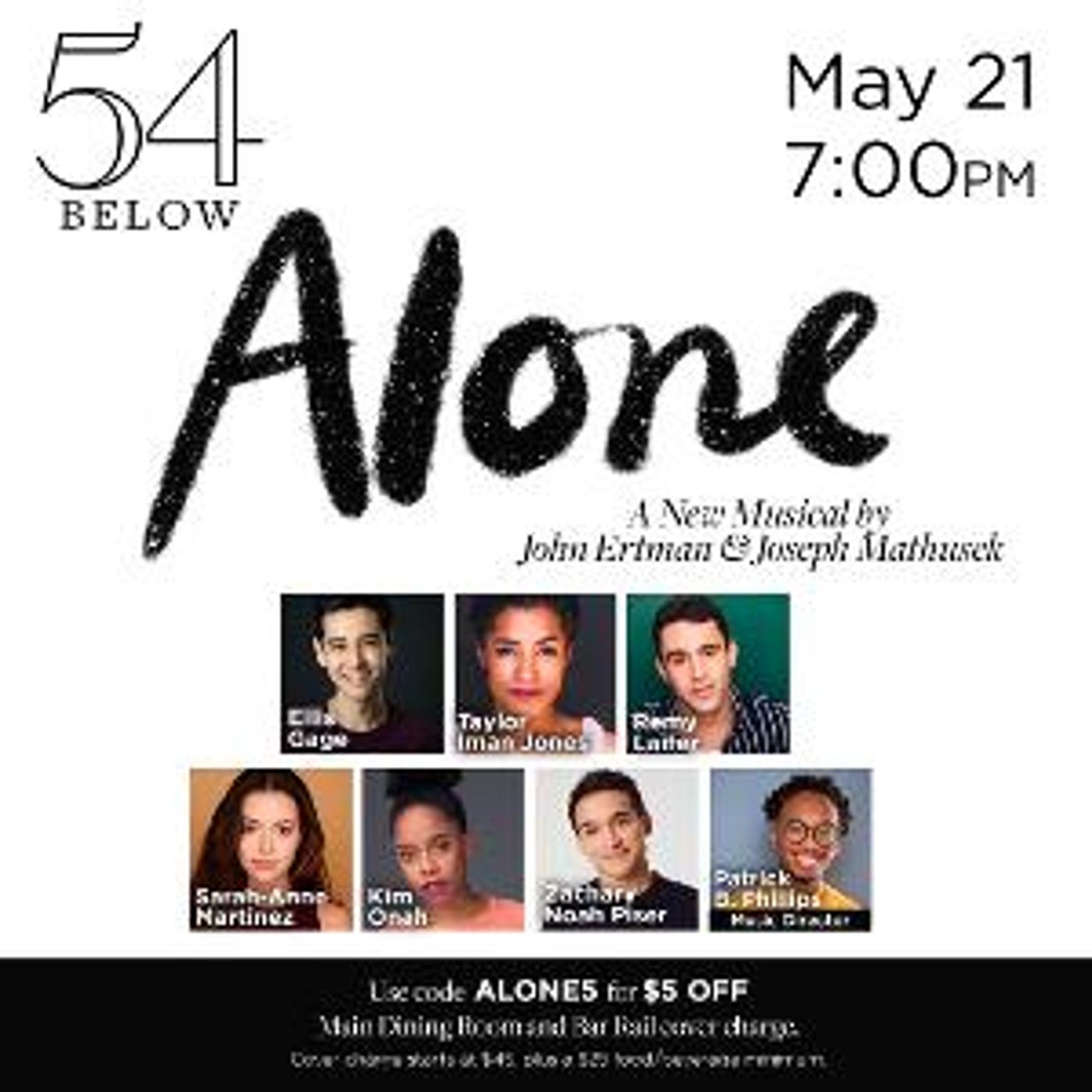 Taylor Iman Jones, Zach Noah Piser, and More Lead ALONE: A New Musical at 54 Below  Image