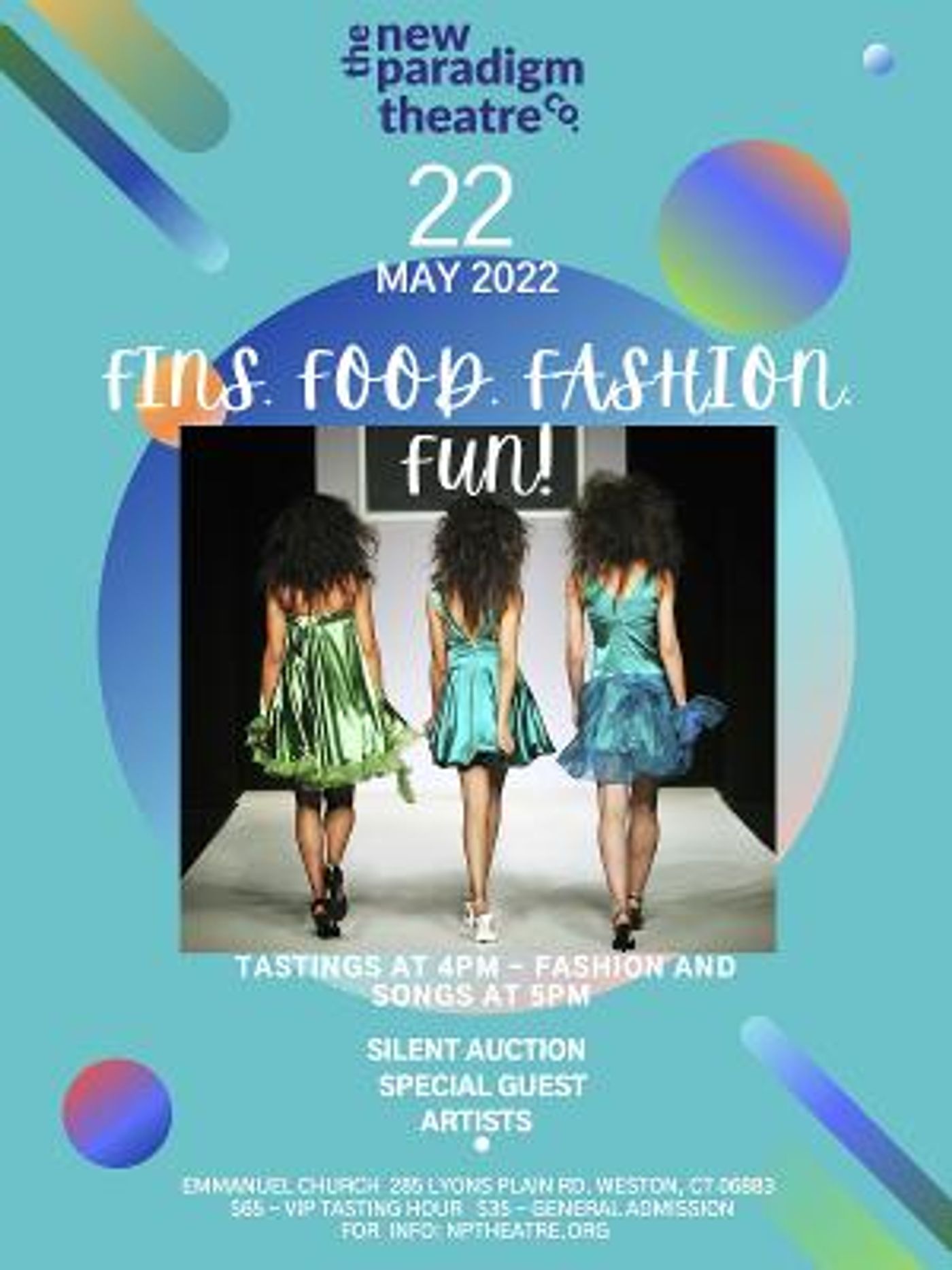 New Paradigm Theatre to Present FINS, FOOD, FASHION, AND FUN  Image