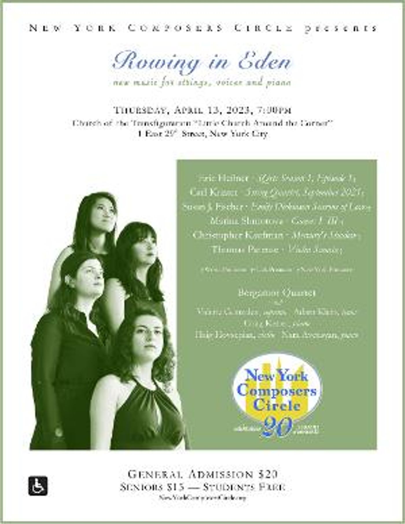 New York Composers Circle to Present ROWING IN EDEN at Church of the Transfiguration  Image