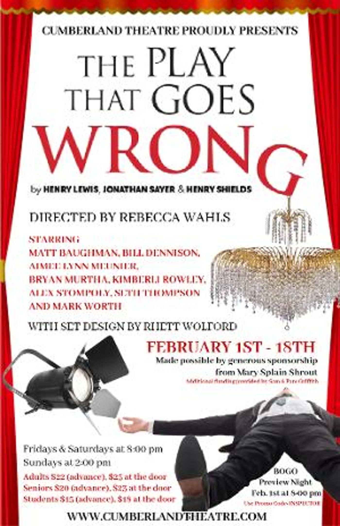 THE PLAY THAT GOES WRONG Will Kick Off Cumberland Theatre's 36th Year  Image