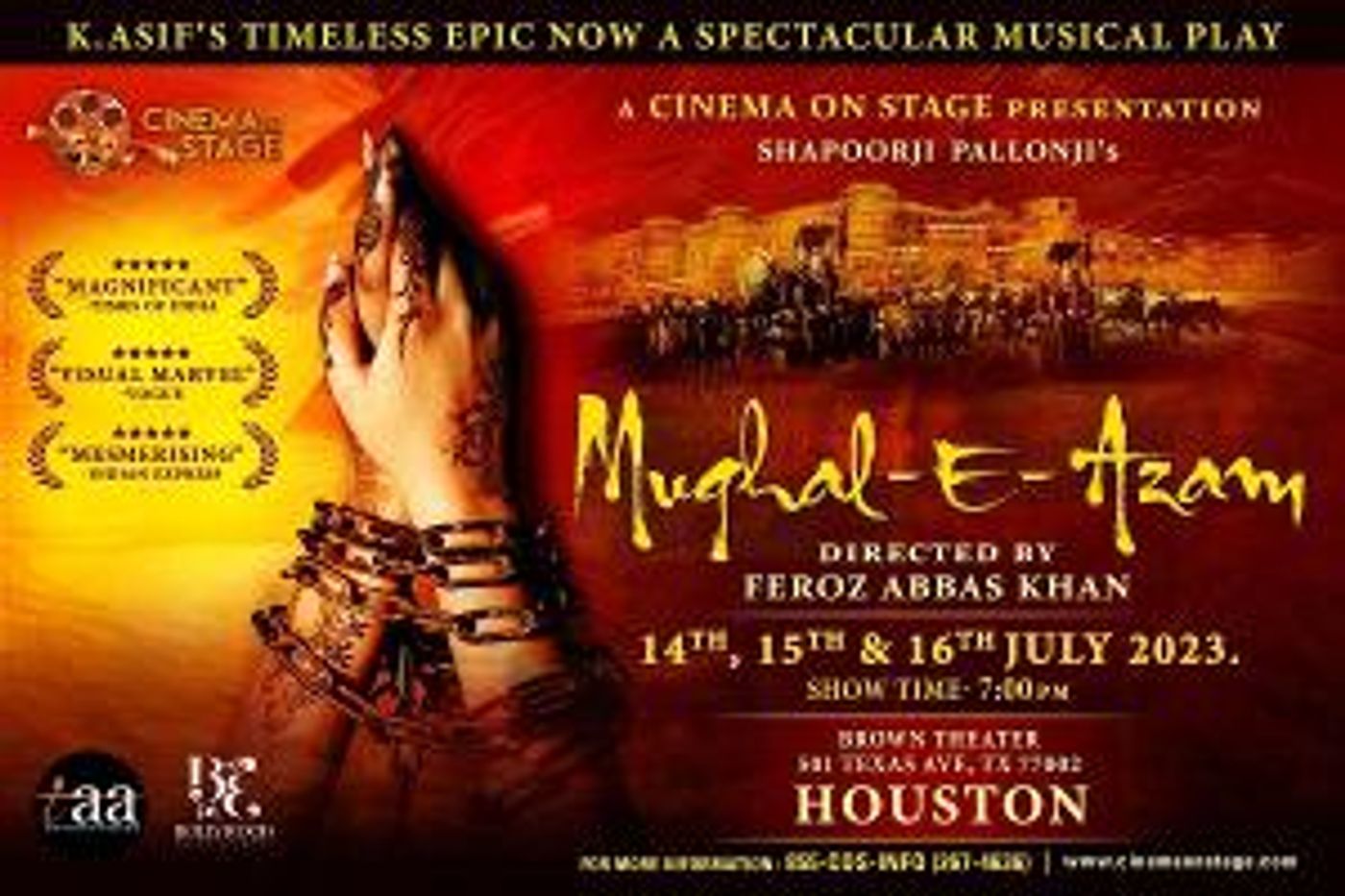India's First Broadway-Style Musical MUGHAL-E-AZAM Begins Houston Performances Next Weekend  Image