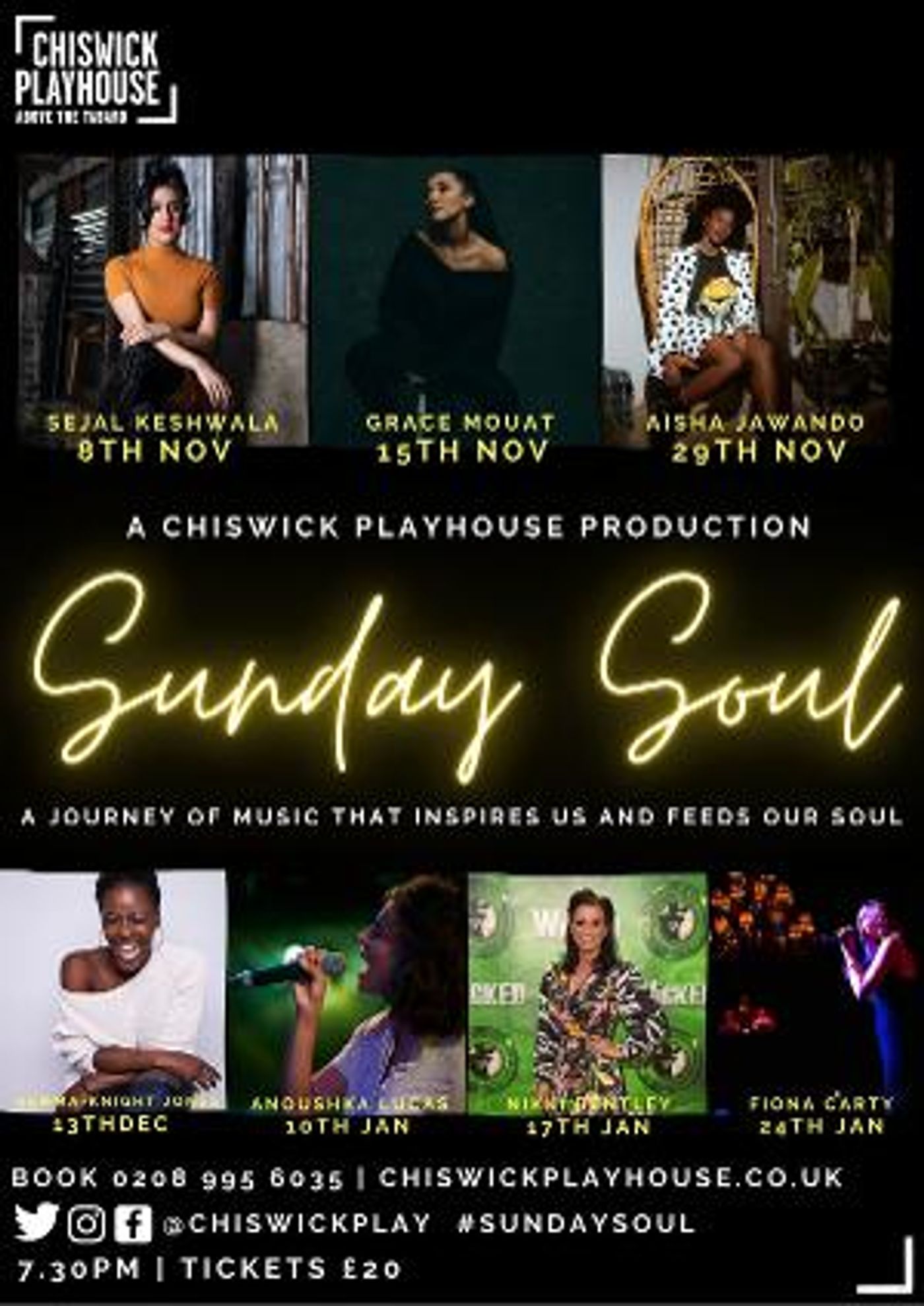 Chiswick Playhouse Launches SUNDAY SOUL With Sejal Keshwala, Grace Mouat, Aisha Jawando and More  Image