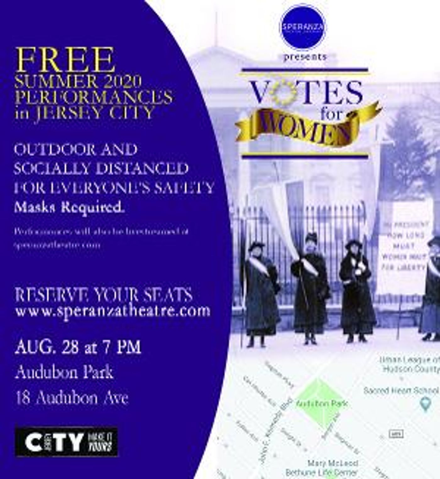 Speranza Theatre Company Presents VOTES FOR WOMEN Socially Distanced Performances In Jersey City Parks  Image