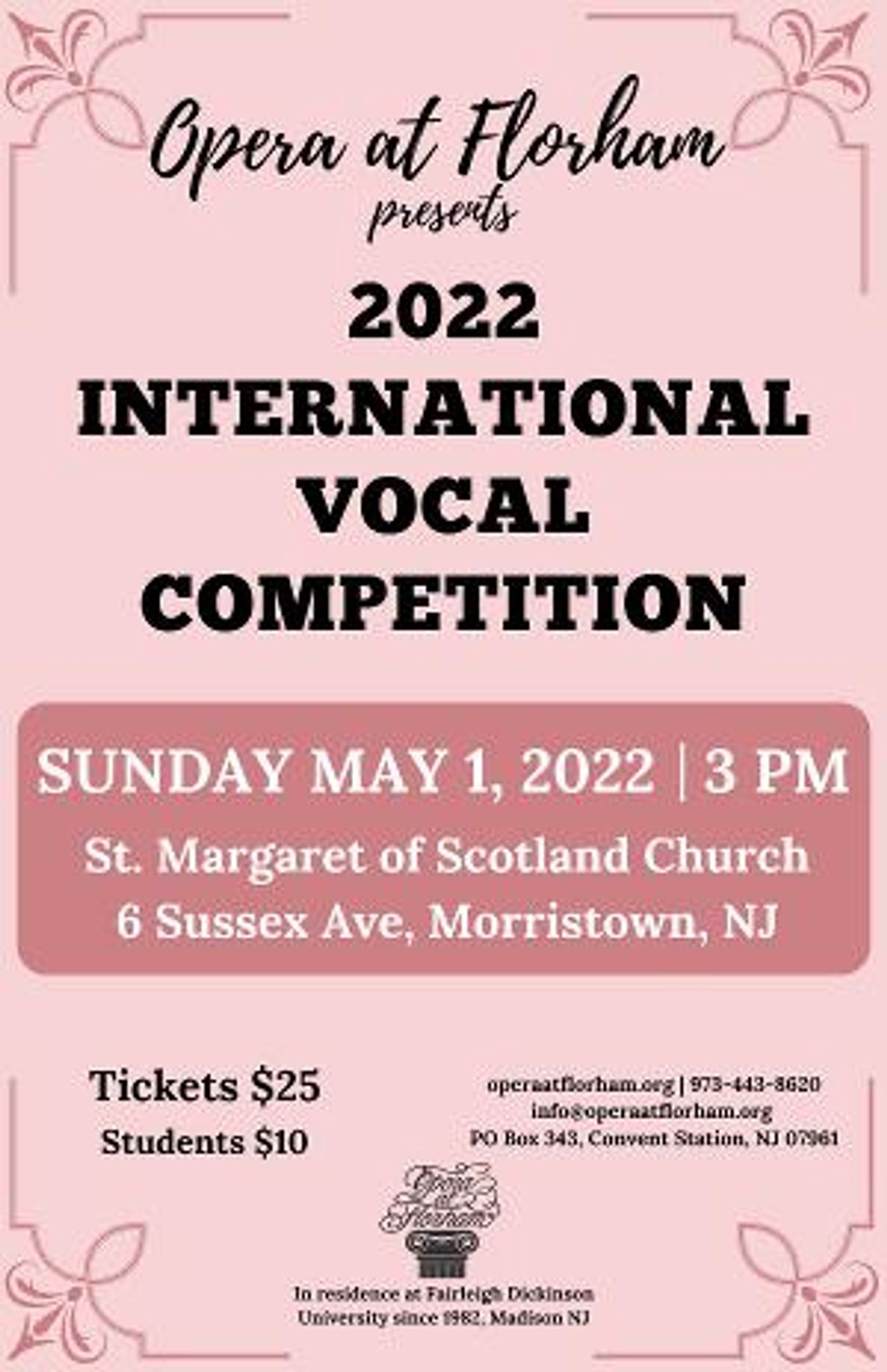 Opera At Florham Presents 2022 International Vocal Competition  Image