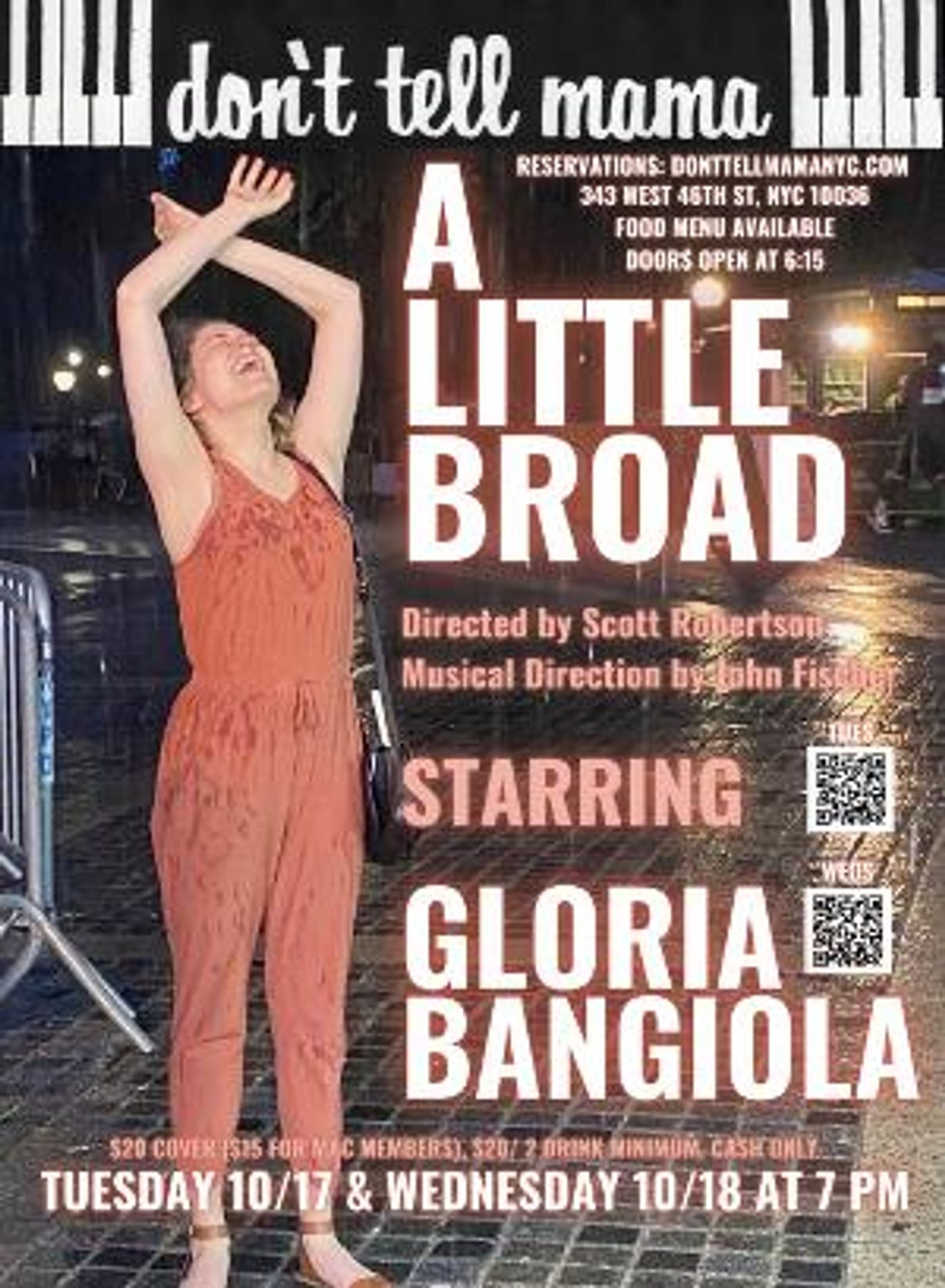 A LITTLE BROAD Starring Gloria Bangiola is Coming to Don't Tell Mama  Image