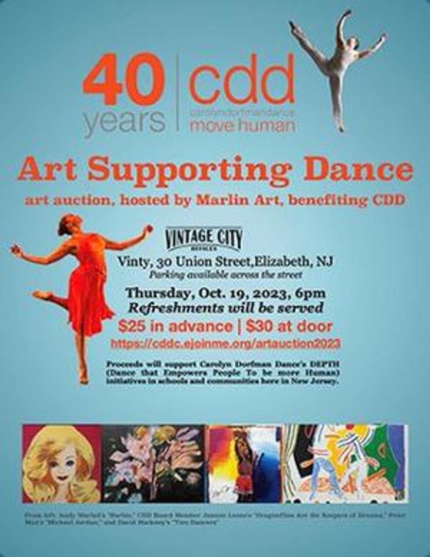 Marlin Art To Host Art Auction To Benefit Carolyn Dorfman Dance At Vintage City Offices  Image