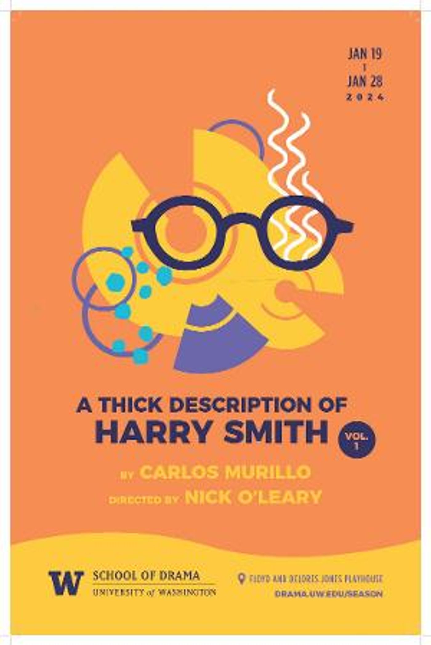 The School Of Drama At The University Of Washington Is Pleased To Present A THICK DESCRIPTION OF HARRY SMITH, VOL. 1  Image