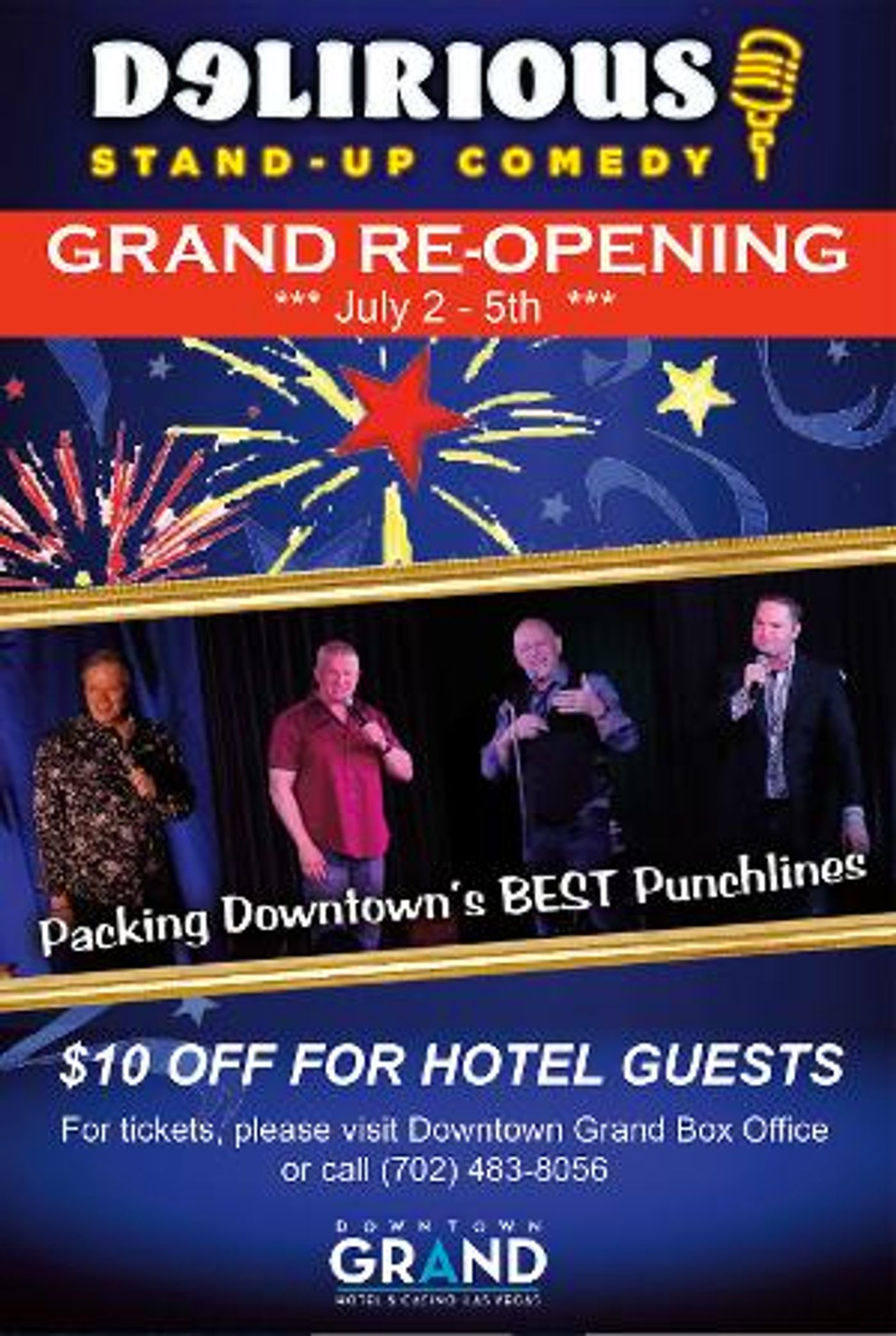 Delirious Comedy Club Offers Discounts To Hotel's Guests Visiting Las Vegas  Image