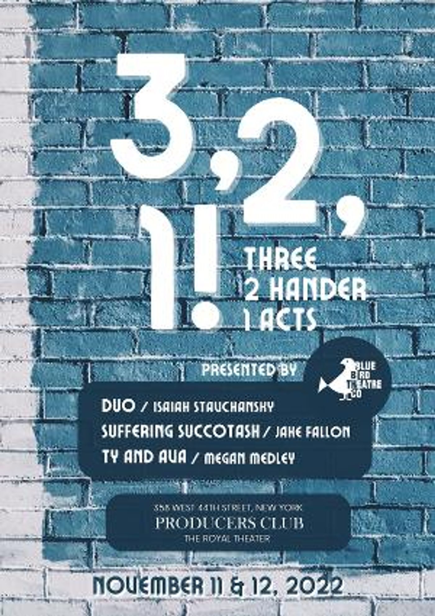 3, 2, 1! Brings Three One Acts to The Producers Club Theater This November  Image