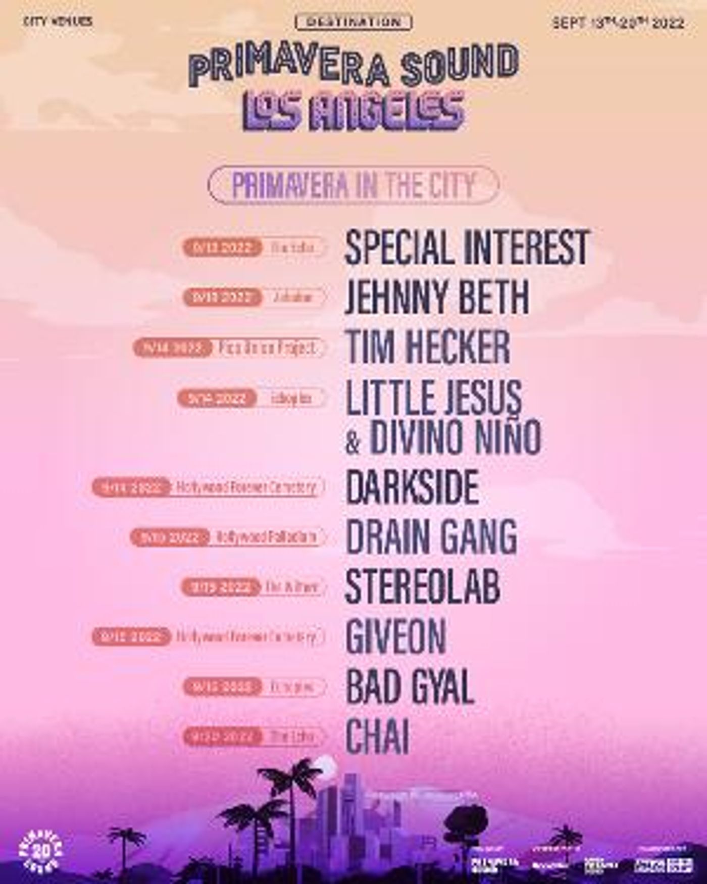 Primavera Sound Los Angeles Announces PRIMAVERA IN THE CITY Shows  Image