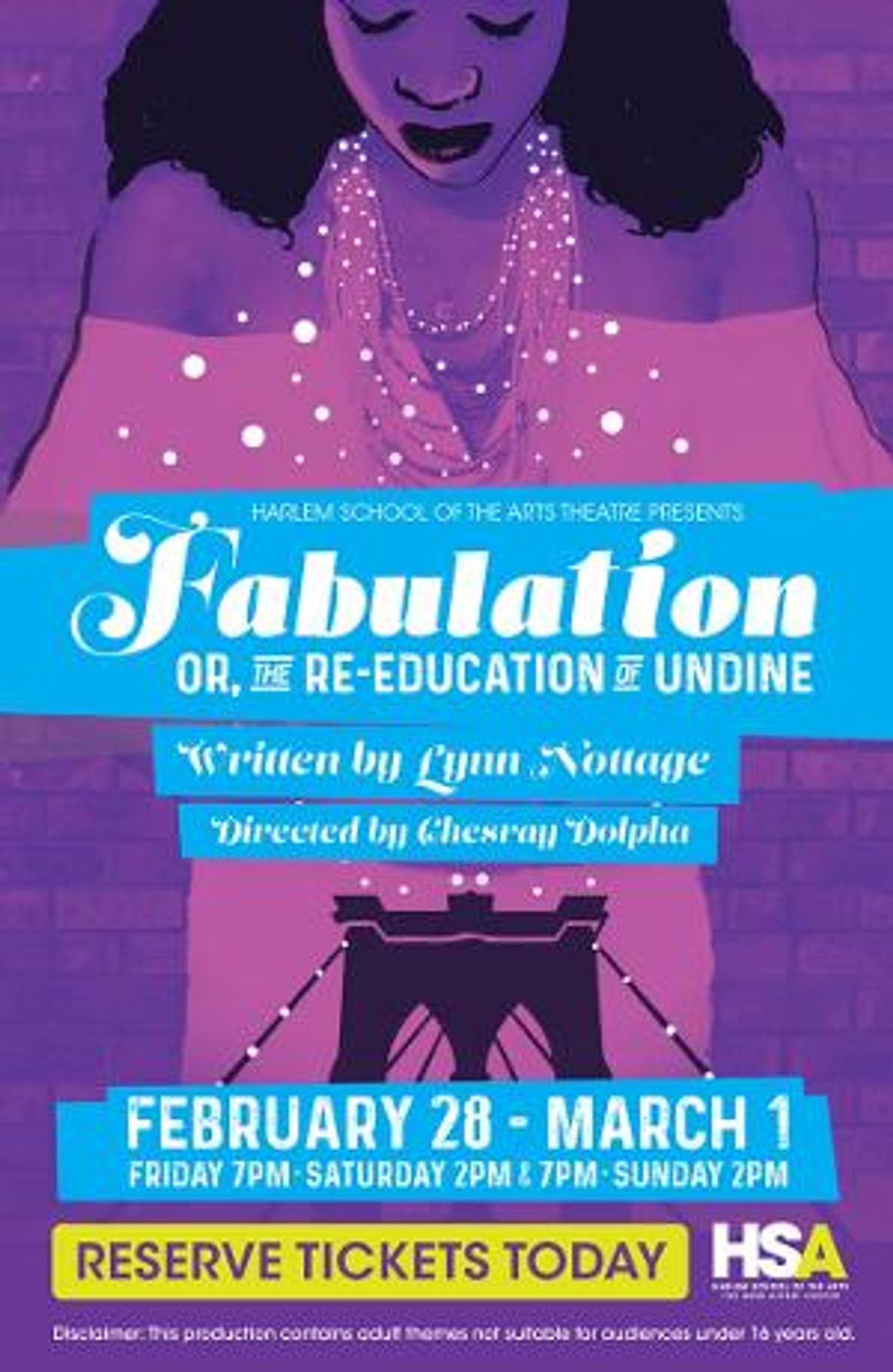 Harlem School Of The Arts Presents FABULATION, OR THE RE-EDUCATION OF UNDINE  Image