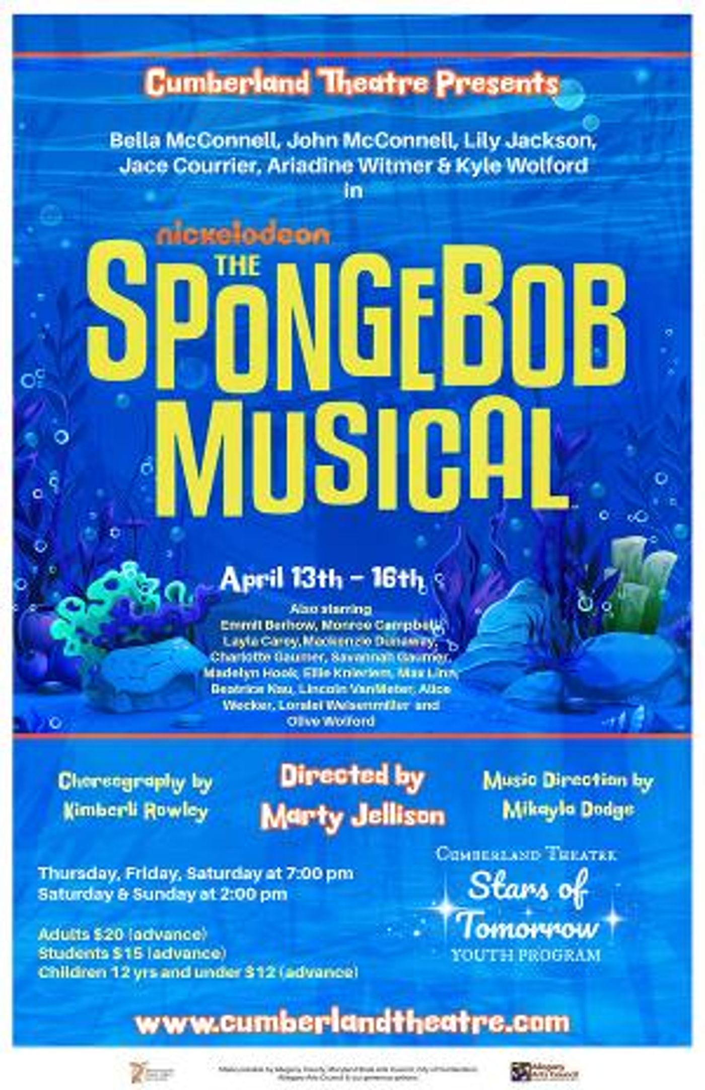 Cumberland Theatre Stars Of Tomorrow to Present THE SPONGEBOB MUSICAL in April  Image