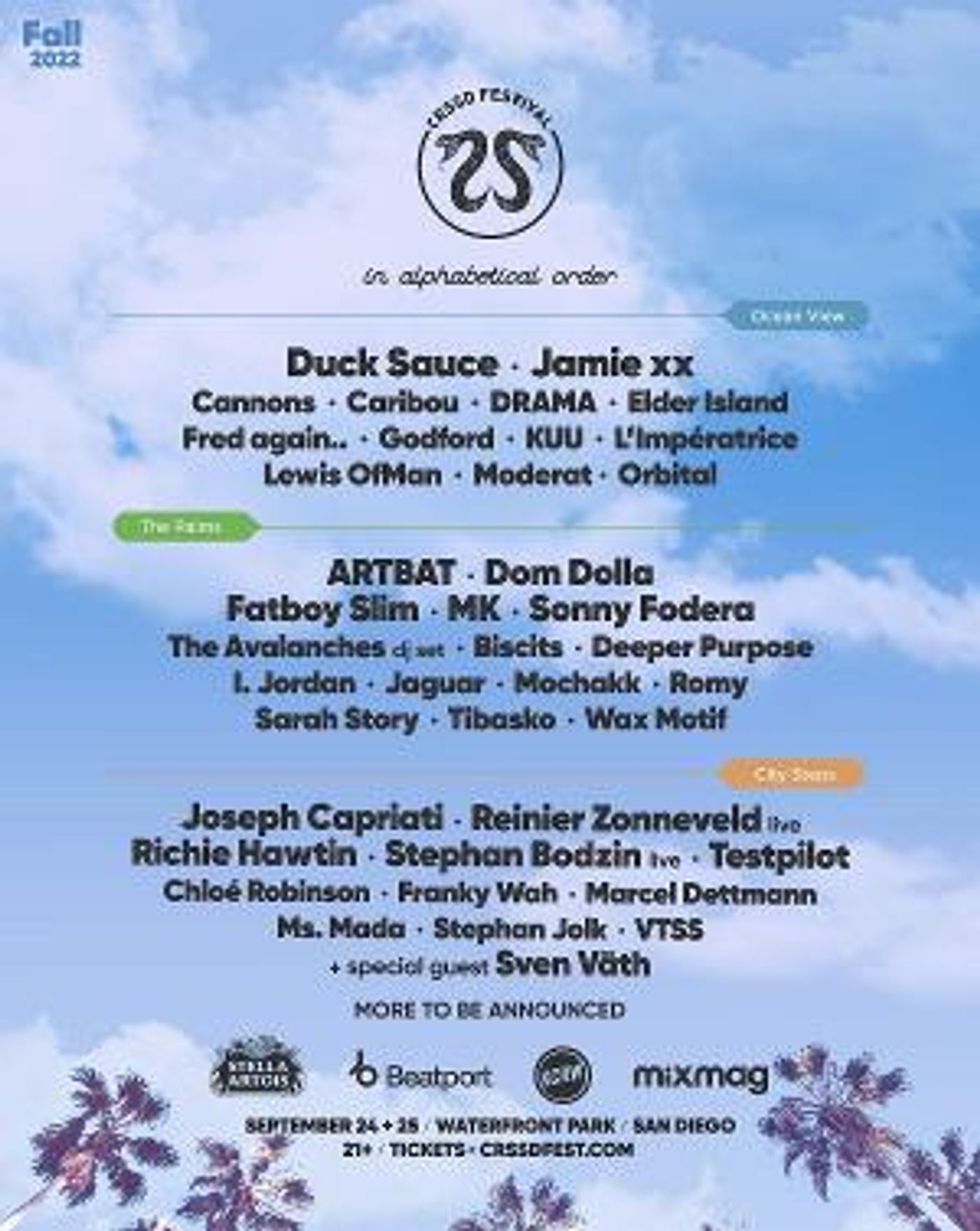 CRSSD Festival Announces 2022 Fall Edition Lineup  Image