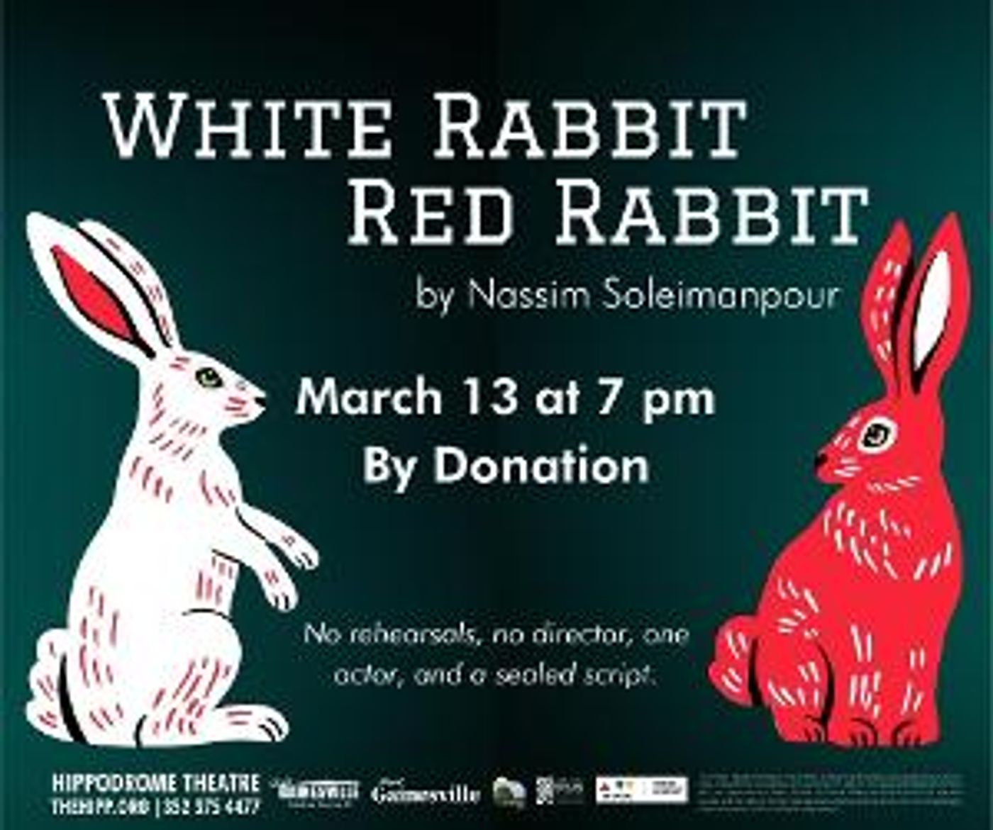 WHITE RABBIT RED RABBIT to be Presented at The Hippodrome Theater in March  Image