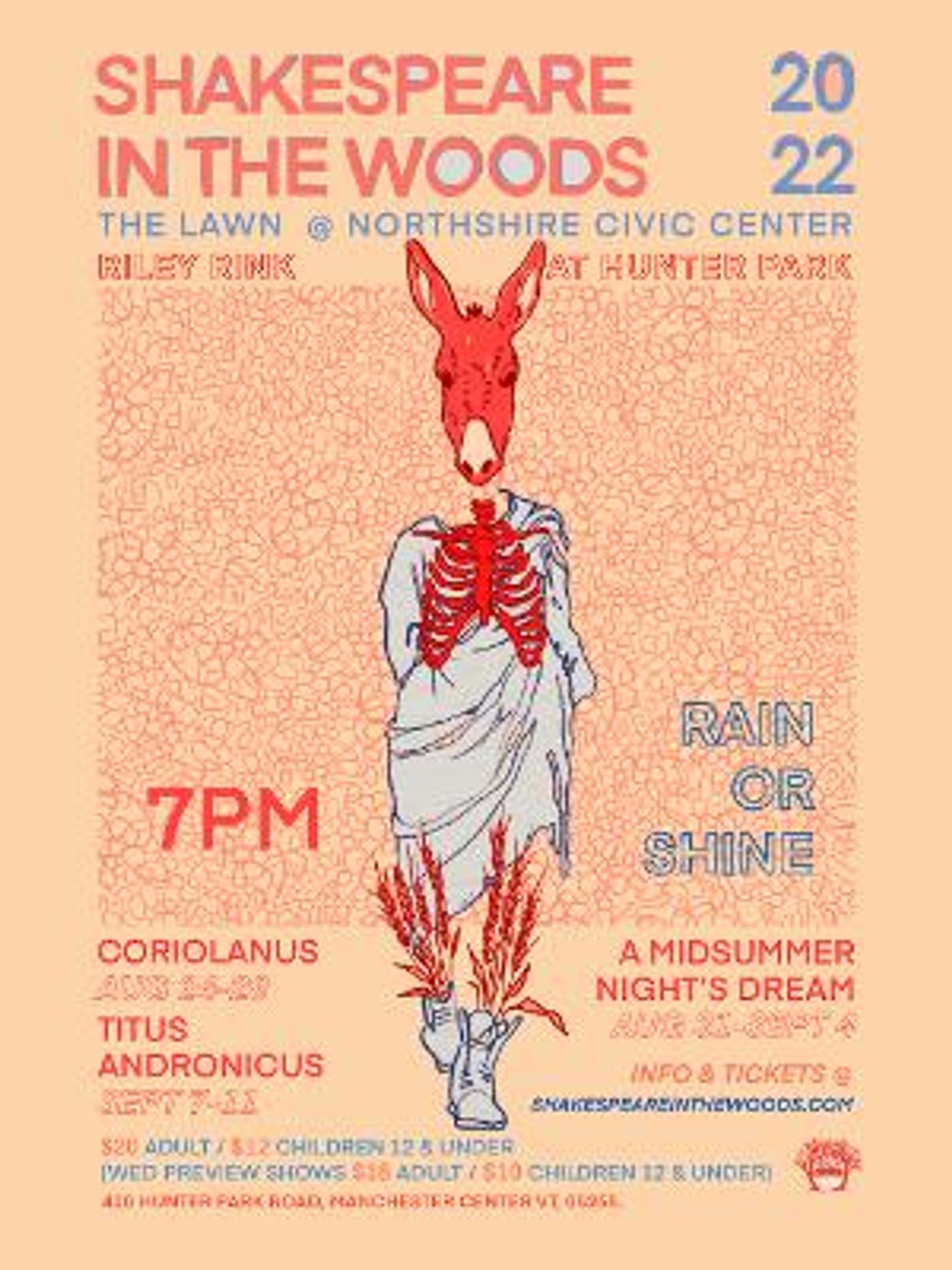 SHAKESPEARE IN THE WOODS 2022 Season Begins Performances August 24th  Image