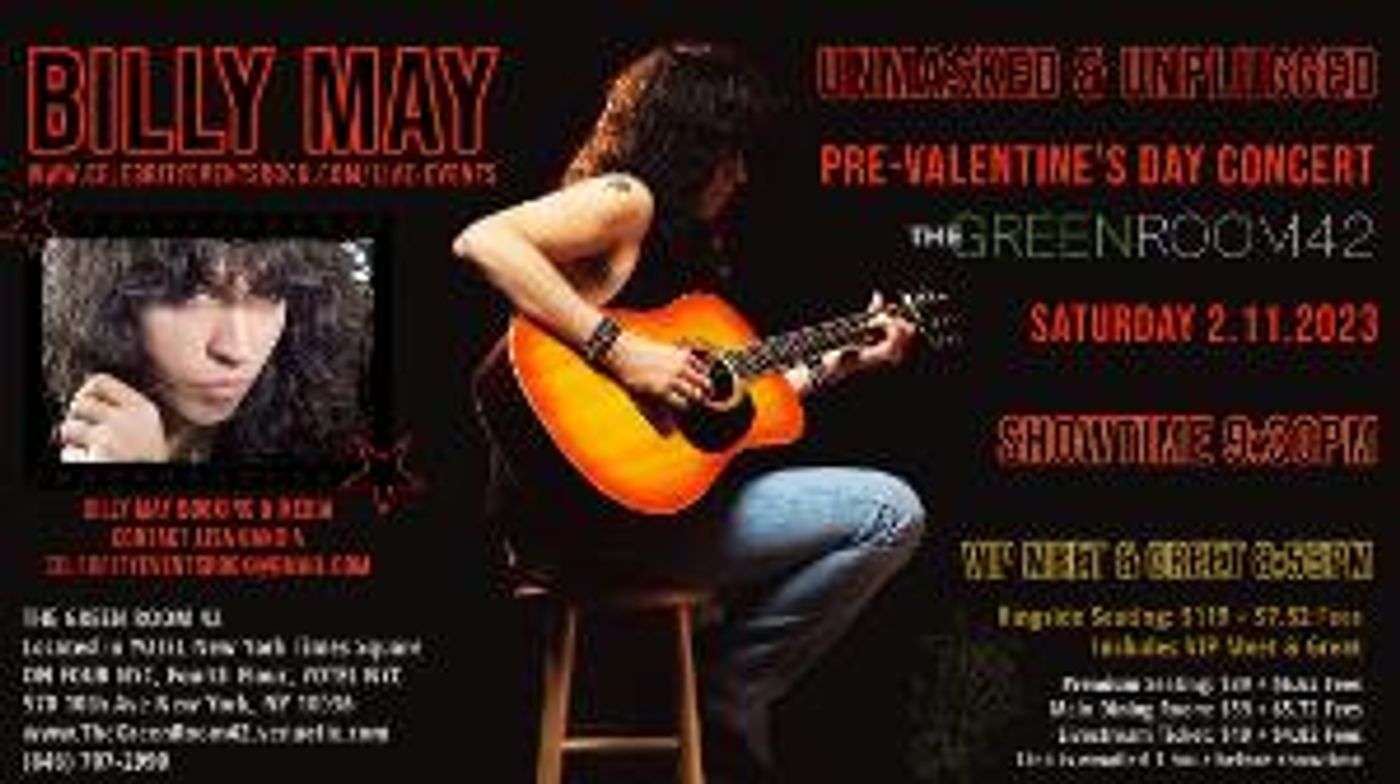BILLY MAY: UNMASKED & UNPLUGGED Comes to The Green Room 42 in February  Image