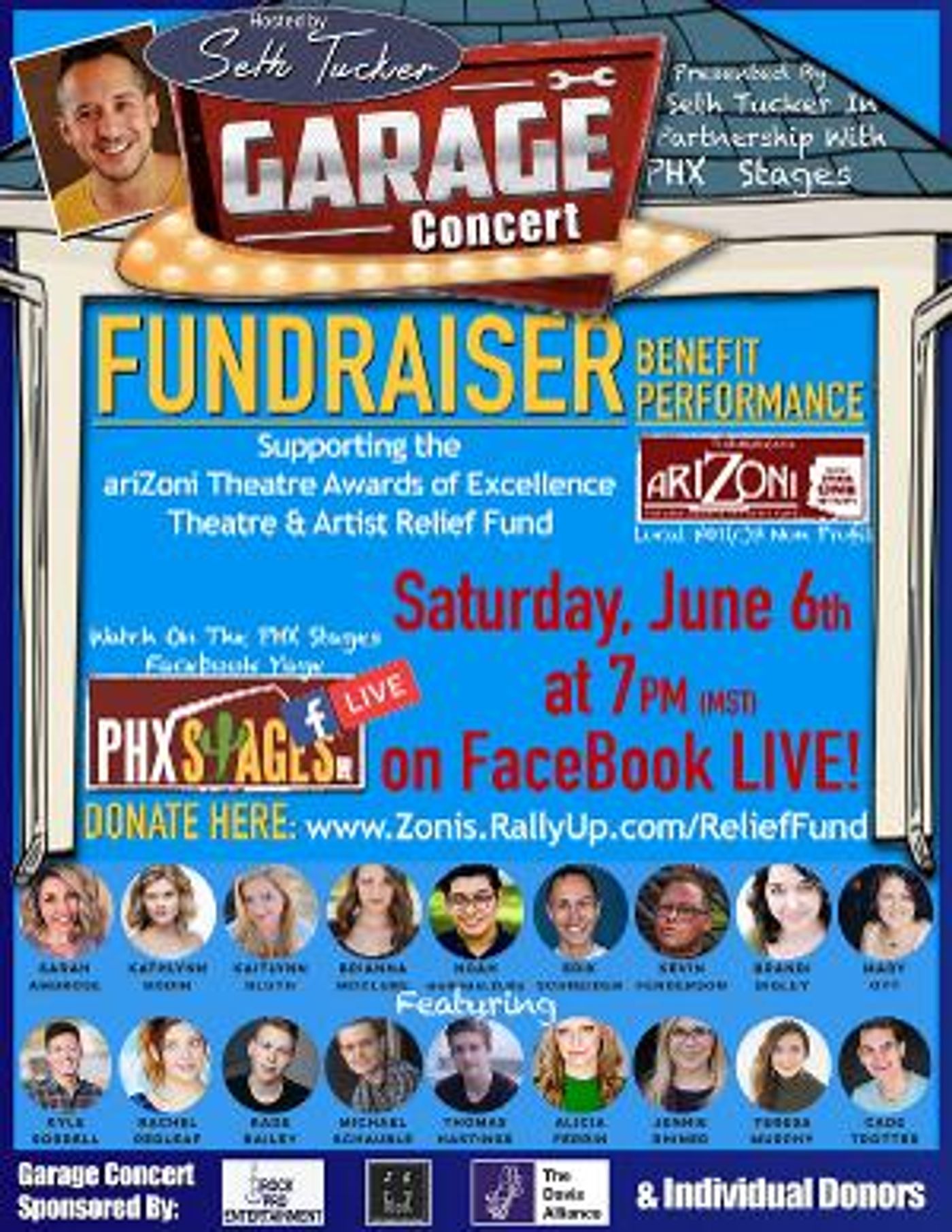 Seth Tucker and PHX Stages to Present Garage Concert To Support The AriZoni Artists And Theatre Relief Fund  Image