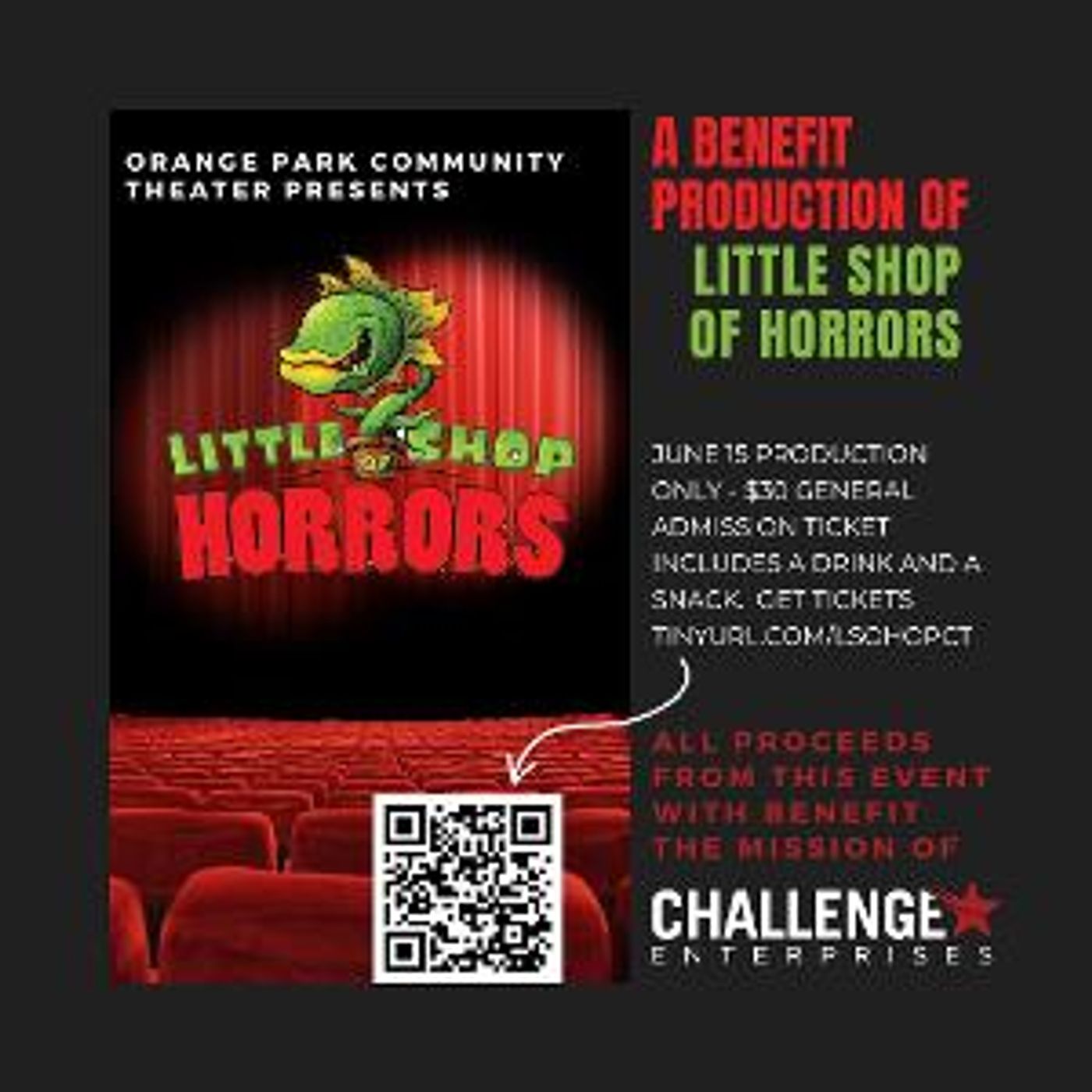 LITTLE SHOP OF HORRORS Benefit Production To Support Challenge Enterprises Comes To Orange Park Community Theater  Image