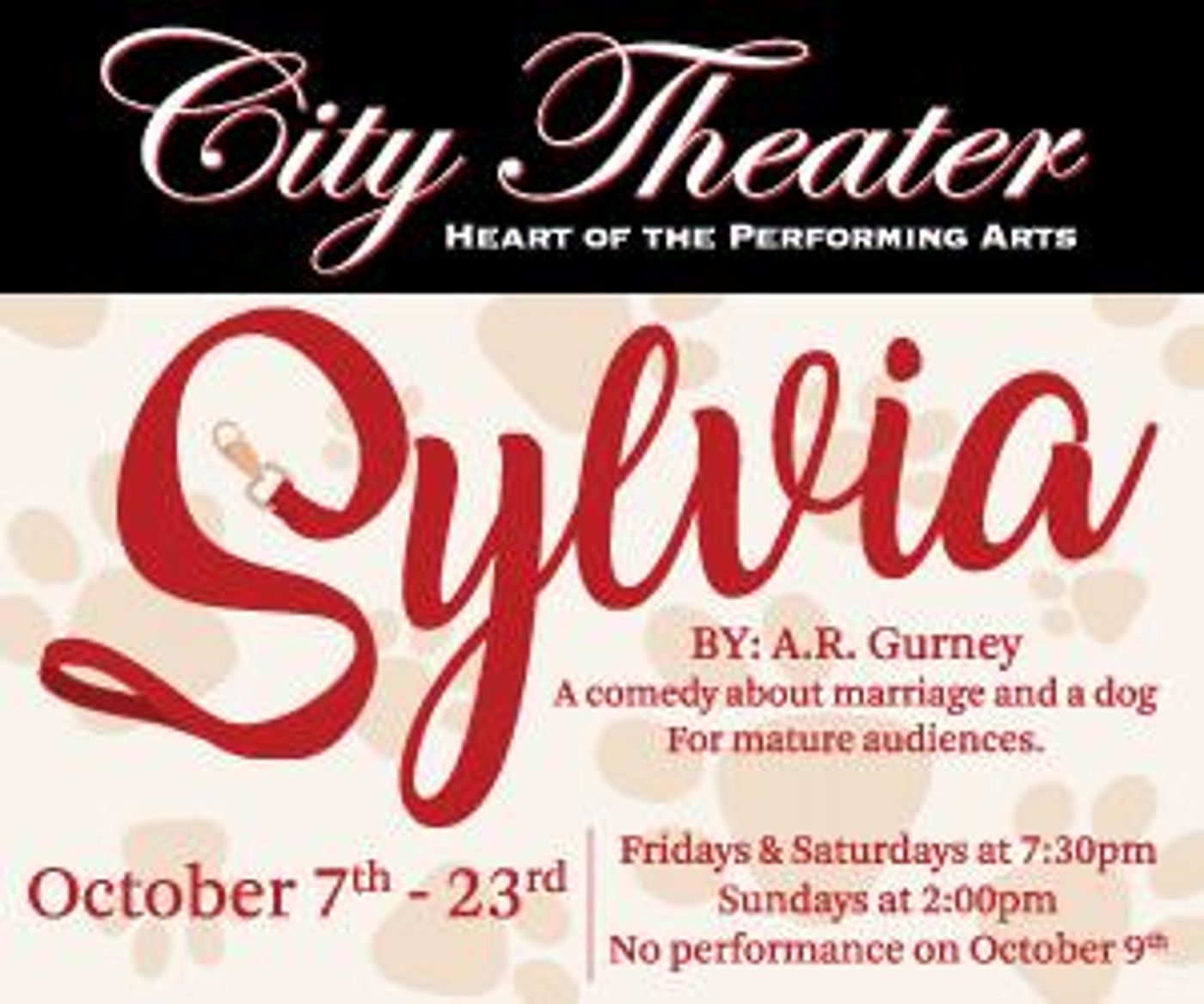 City Theater Opens Season With SYLVIA Next Month  Image