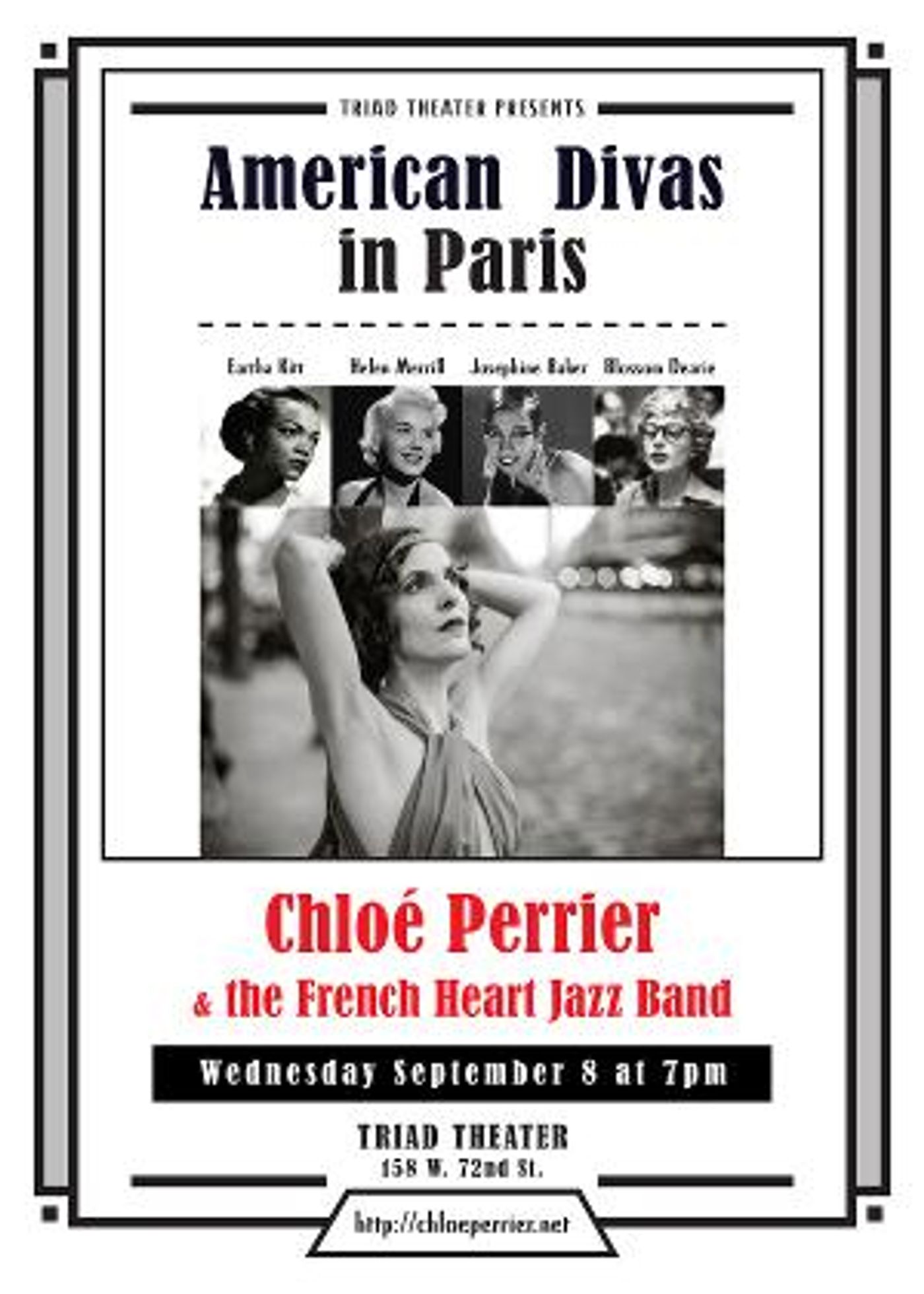 Chloe Perrier & The French Heart Jazz Band to Present AMERICAN DIVAS IN PARIS at The Triad Theater  Image