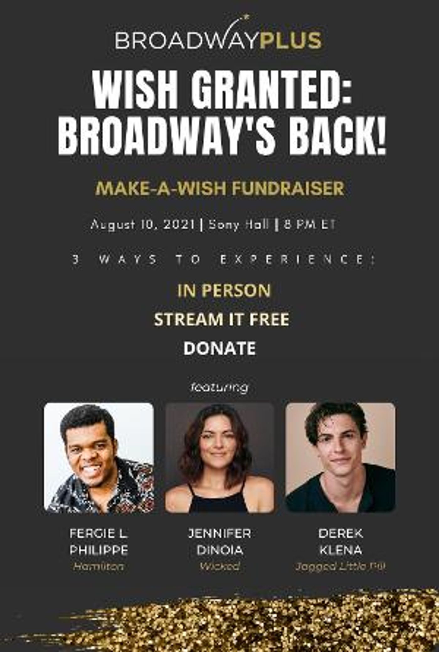 Derek Klena, Jenny DiNoia, and More Join BroadwayPlus for WISH GRANTED: BROADWAY'S BACK!  Image