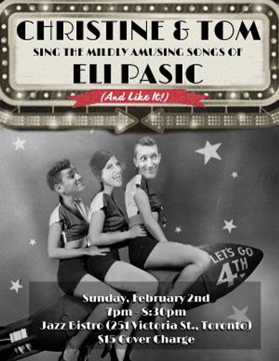 Christine McKeon and Tom Finn Sing Eli Pasic at Jazz Bistro Image