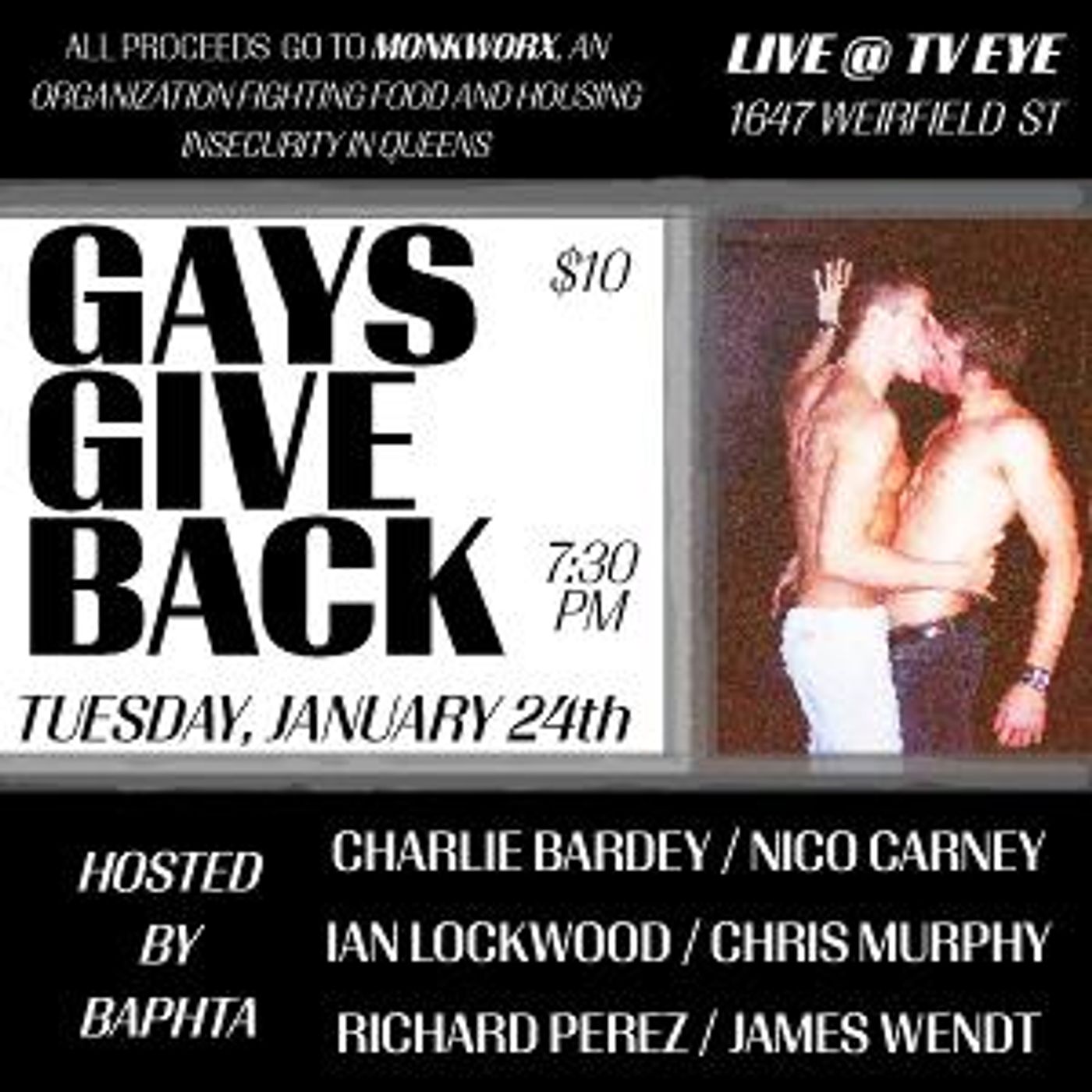 BAPHTA Presents GAYS GIVE BACK, January 24  Image