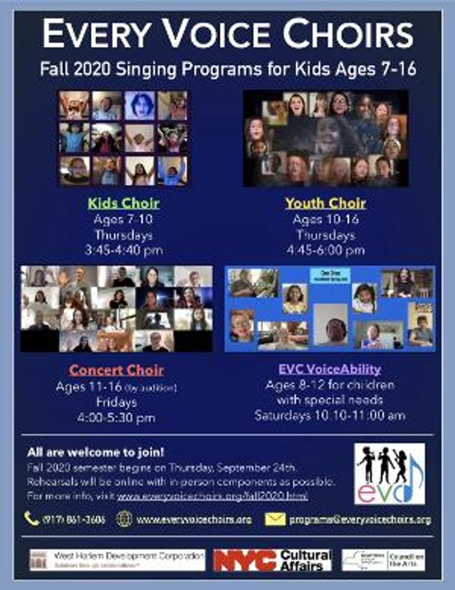 Every Voice Choirs Announces Fall Online After-School Choir Programs Image