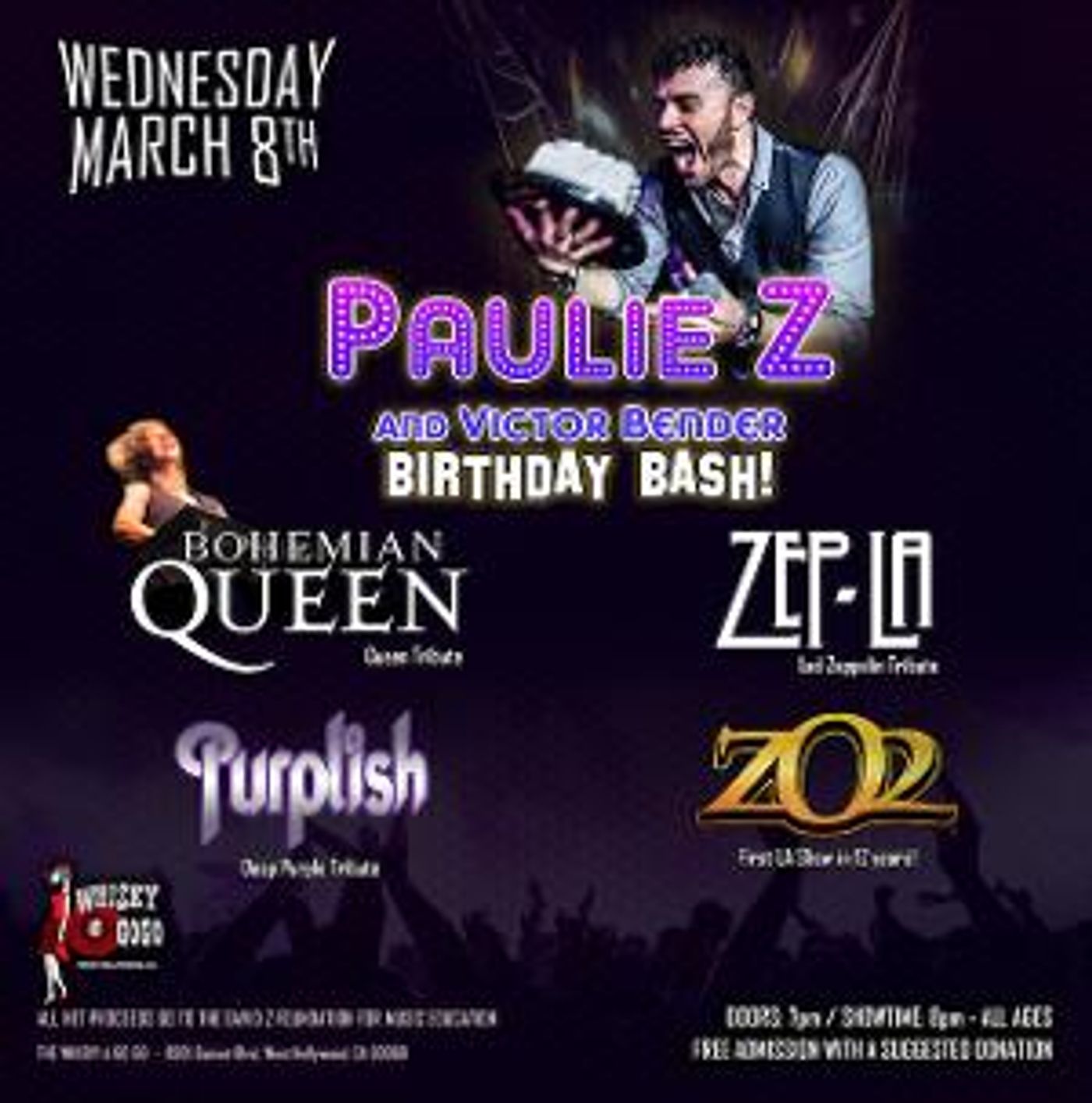 Famed Frontman Paulie Z To Host Birthday Benefit Concert At The Whisky A Go Go To Support The David Z Foundation  Image