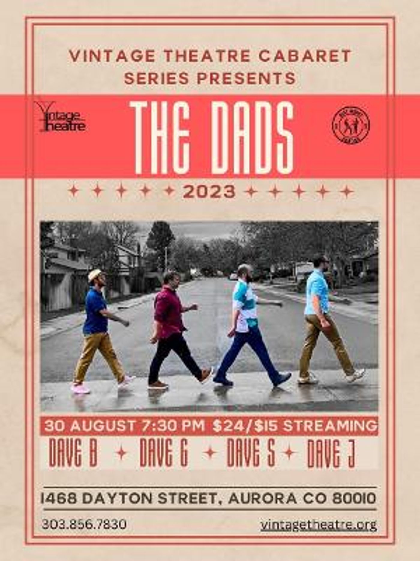 Vintage Theatre Cabaret Series to Present THE DADS - An Unforgettable Night of Hilarious Sketch Comedy  Image