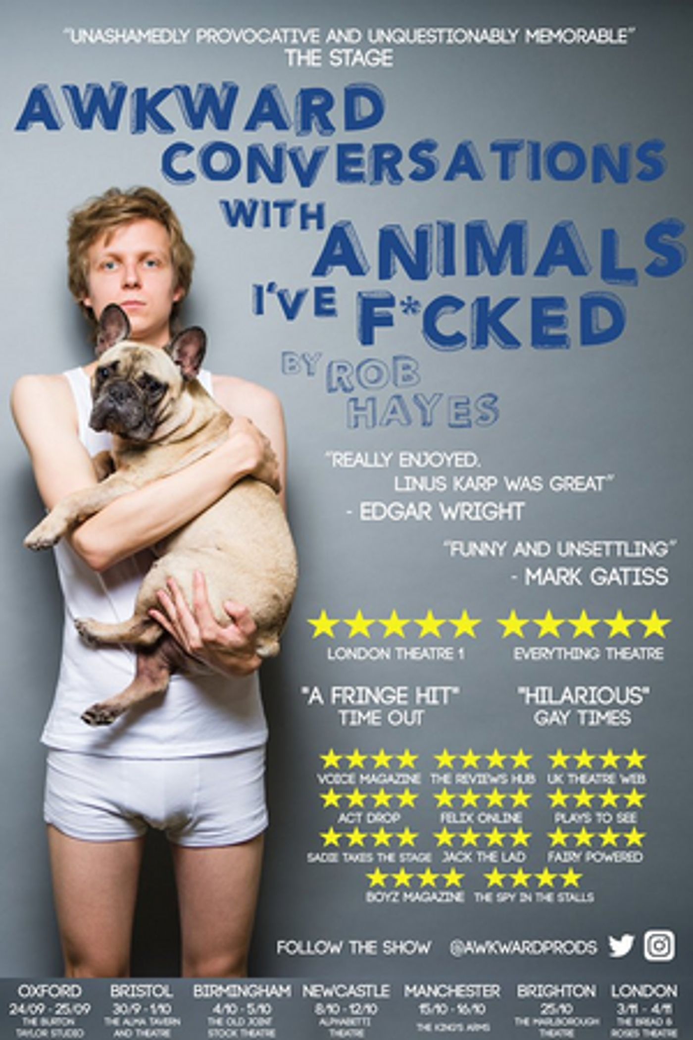 AWKWARD CONVERSATIONS WITH ANIMALS I'VE F*CKED Will Embark on National Tour  Image