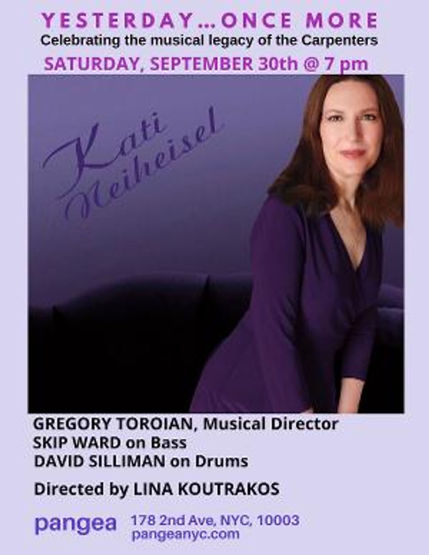 Kati Neiheisel Brings YESTERDAY...ONCE MORE to Pangea  Image