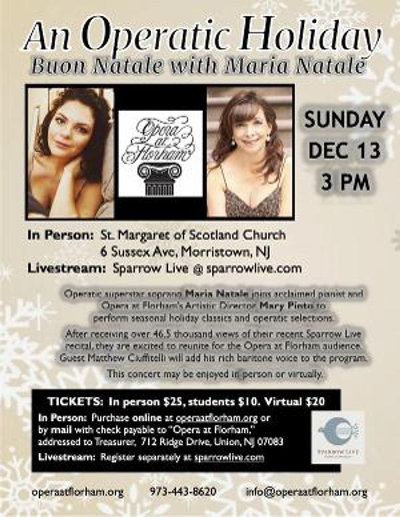 Opera Star Maria Natale Presents AN OPERATIC HOLIDAY  Image