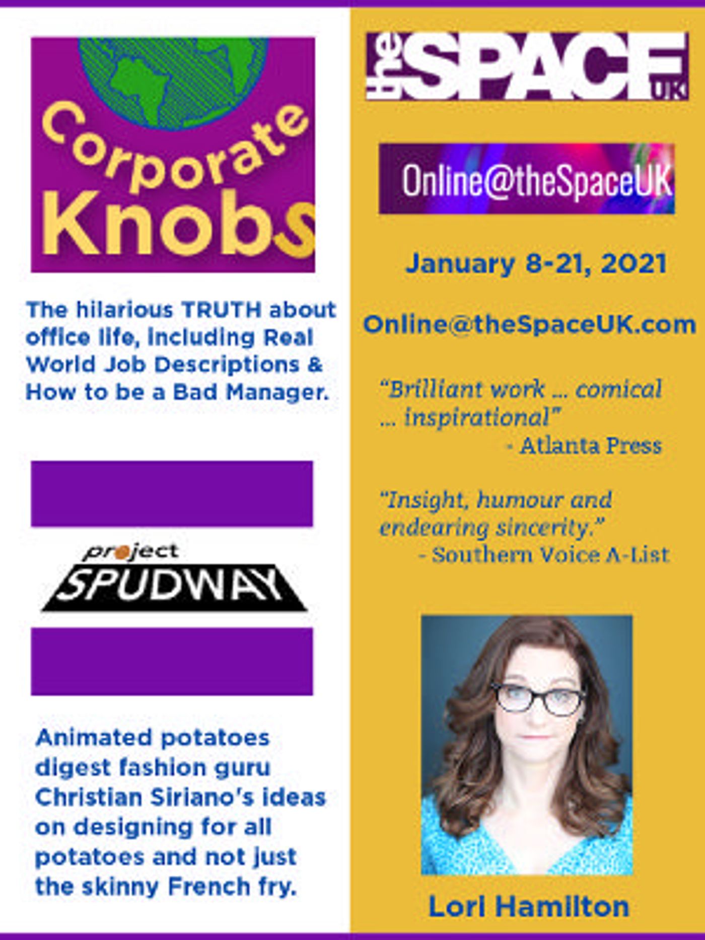 Comedian Lori Hamilton Returns To Online@theSpaceUK  Image