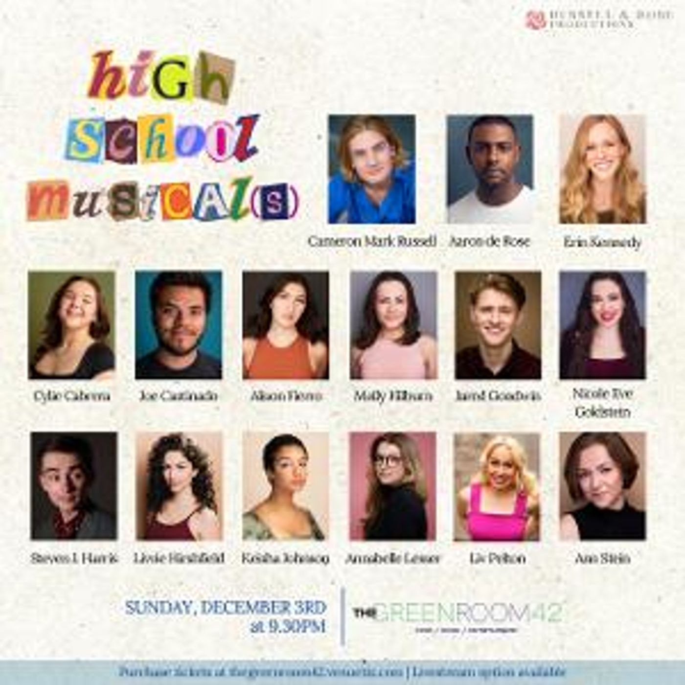 The Green Room 42 Presents HIGH SCHOOL MUSICAL(S) on Sunday, December 3  Image