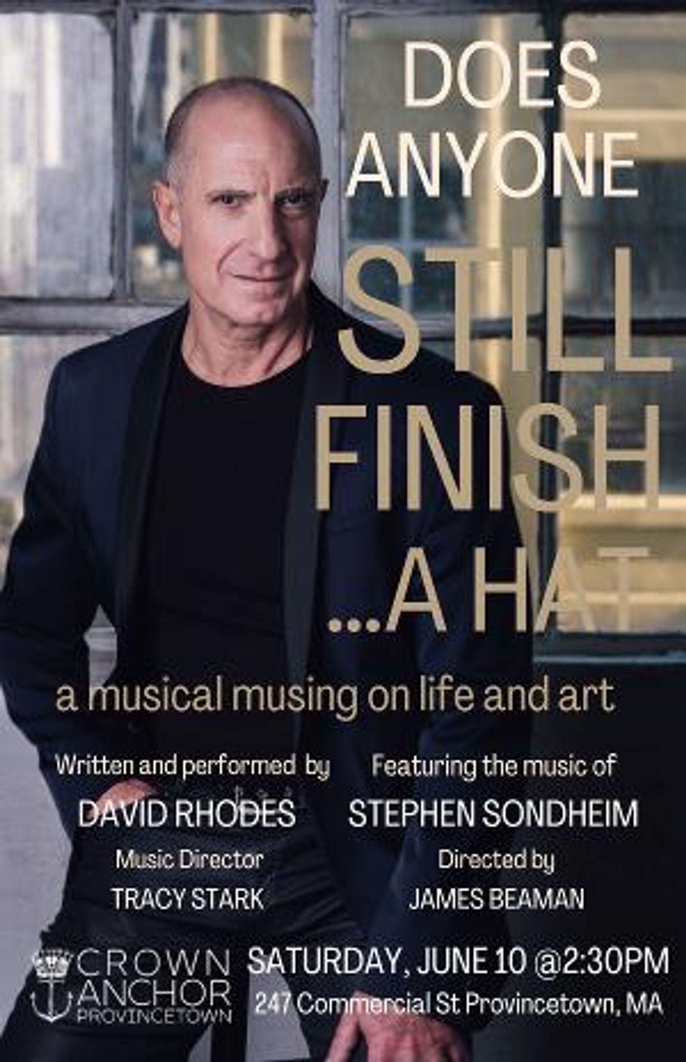 David Rhodes to Debut DOES ANYONE STILL FINISH...A HAT In Provincetown in June  Image