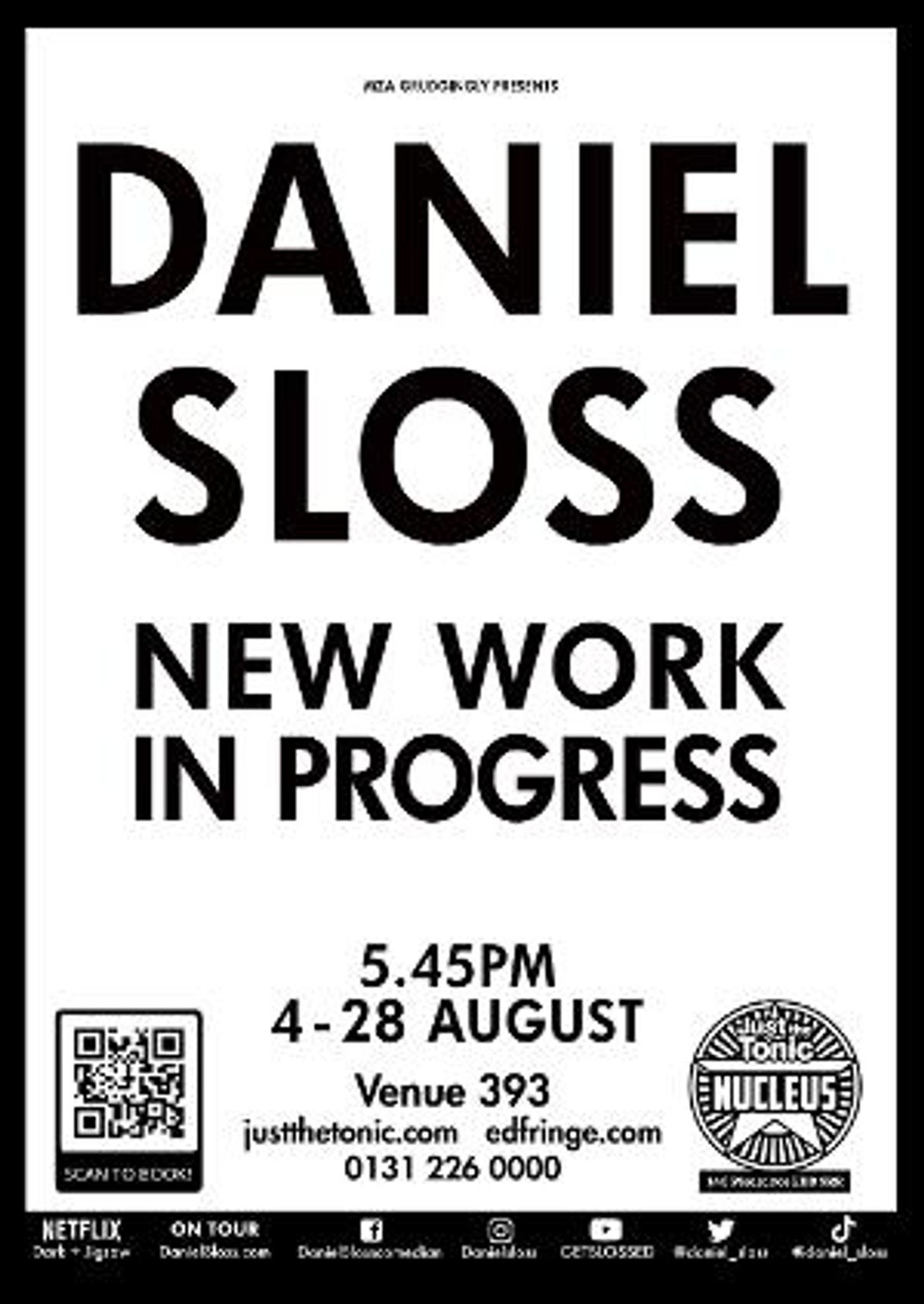 Daniel Sloss to Present New Work In Progress at Edinburgh Fringe 2022  Image