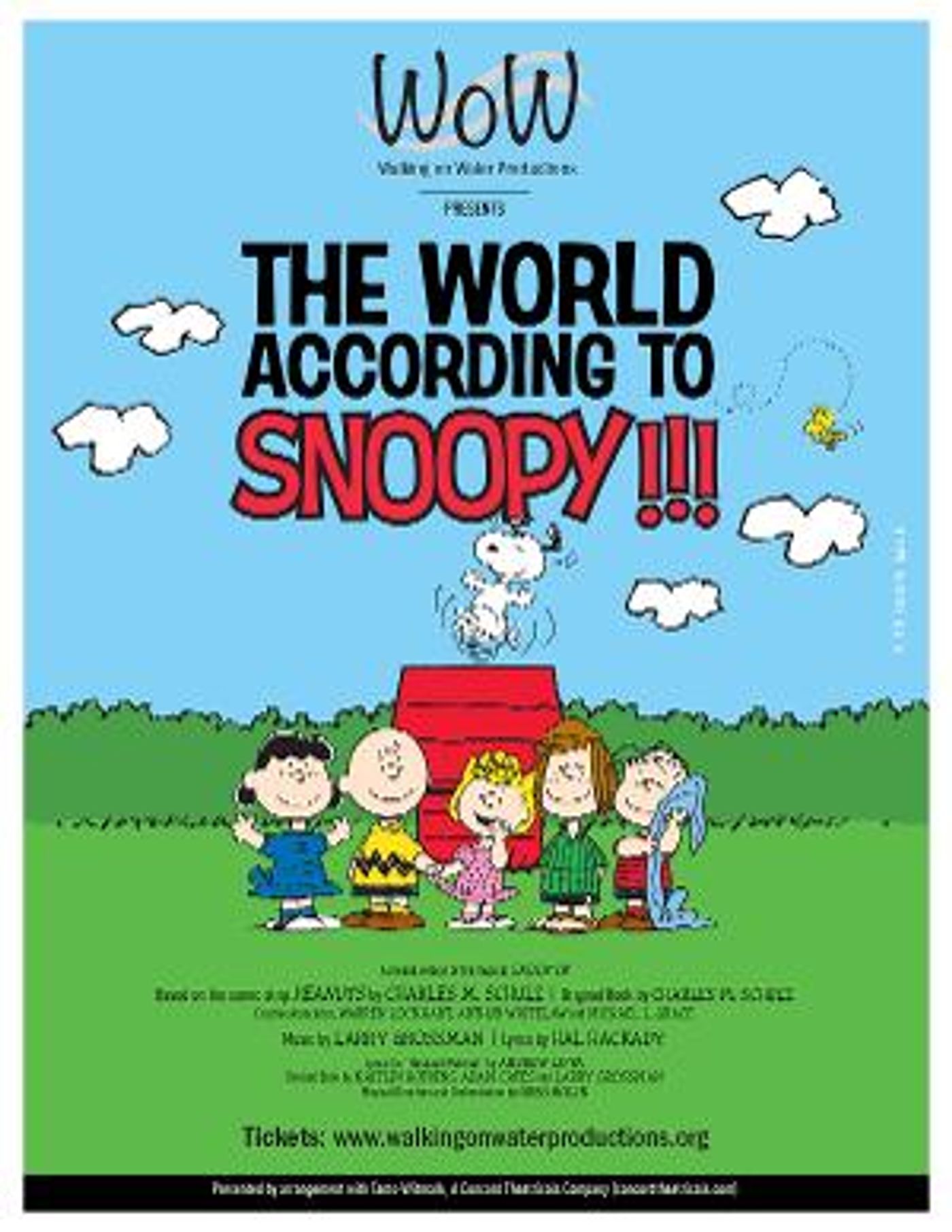 Walking On Water Productions Presents THE WORLD ACCORDING TO SNOOPY  Image
