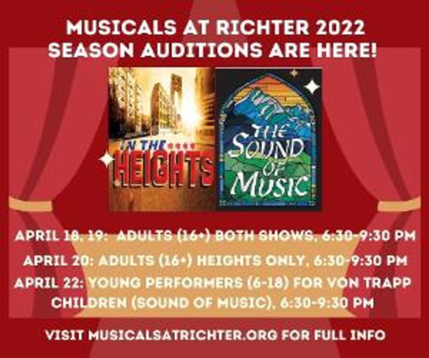 Danbury's Musicals At Richter Announces Auditions For IN THE HEIGHTS and THE SOUND OF MUSIC  Image