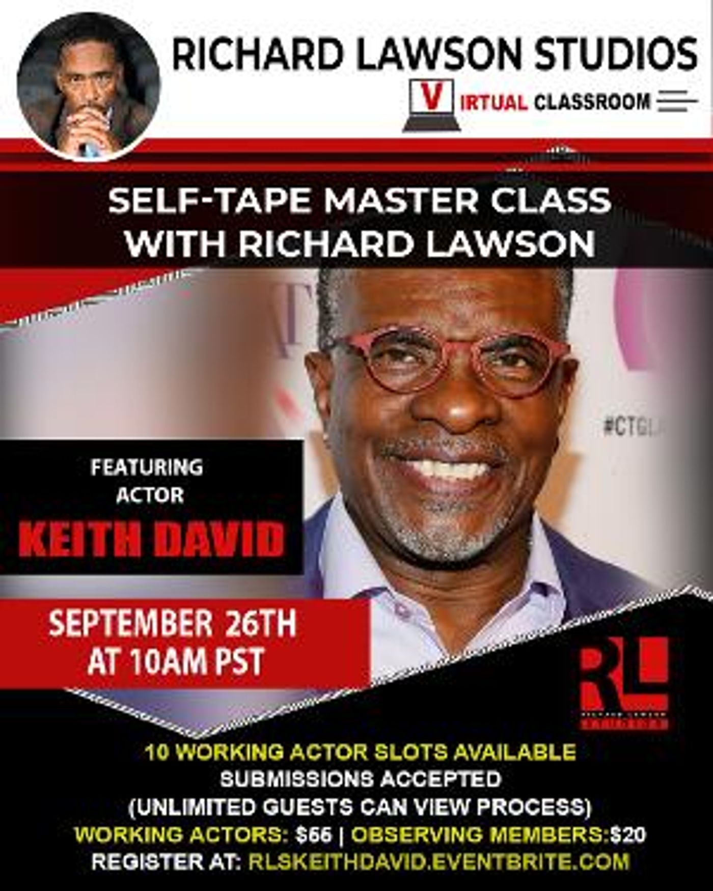 The Richard Lawson Studios Master Class Closes Out September With Veteran Actor Keith David  Image