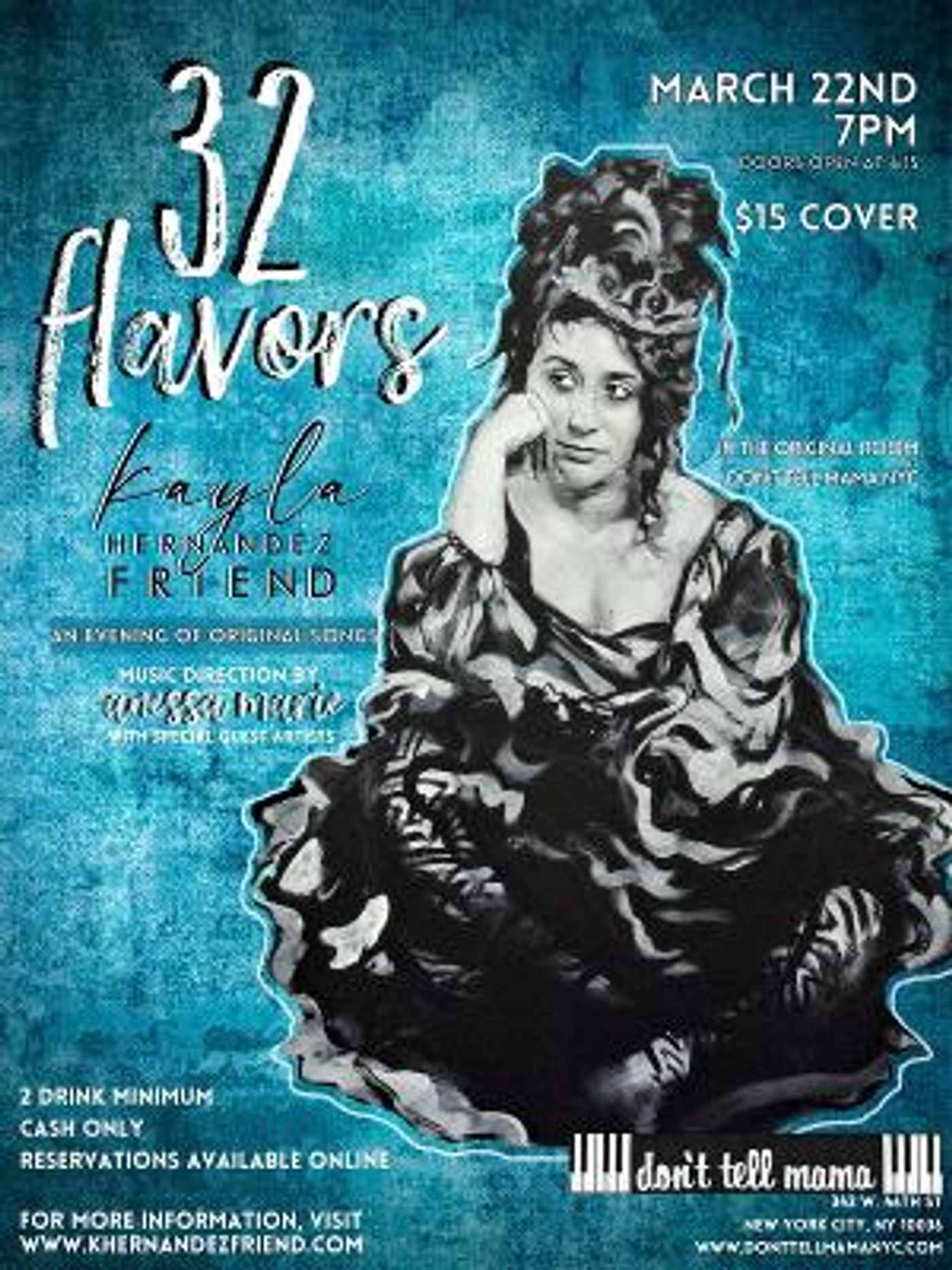 Kayla Hernandez Friend to Mark the Release of 32 FLAVORS With Concert at Don't Tell Mama  Image